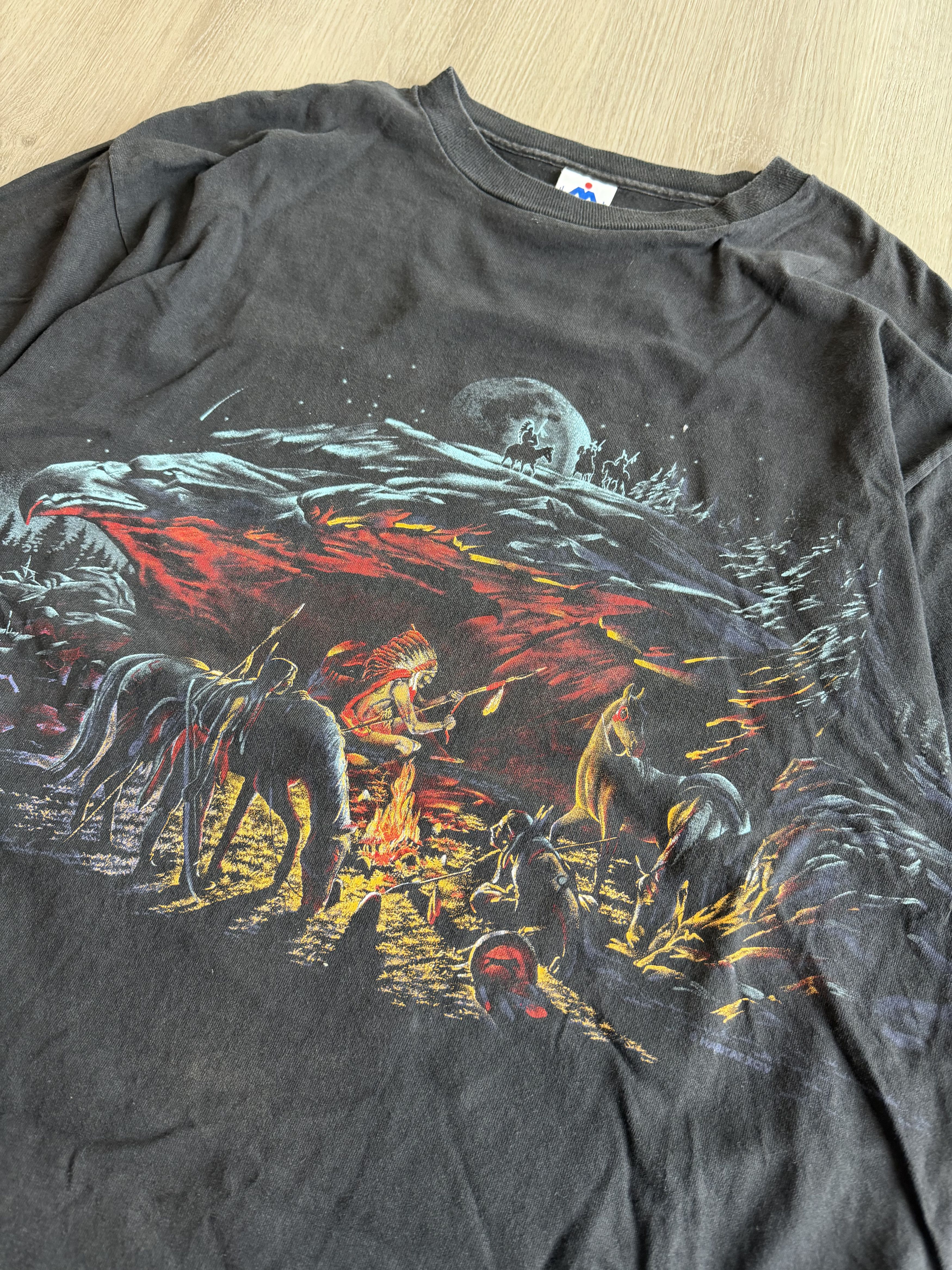 Vintage 1994 Native American Campfire Scenic Tee Size US XL / EU 56 / 4 - 2 Thumbnail