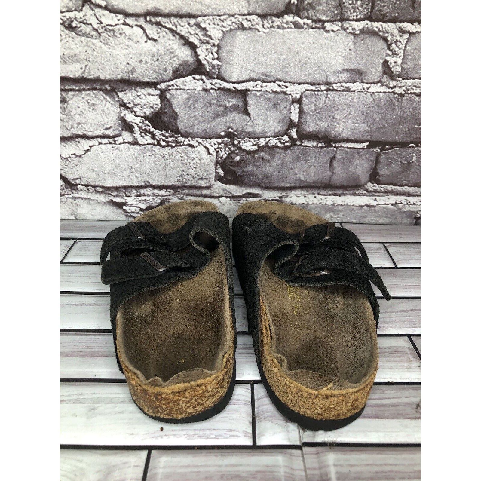 Birkenstock Birkenstock Arizona Black Suede Leather Cork Slides Sandals Size US 6 / IT 36 - 3 Thumbnail
