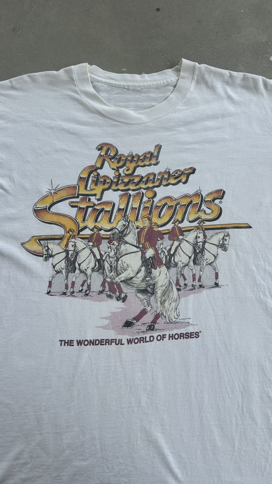 Designer × Vintage VINTAGE ROYAL LIPPIZZANER STALLIONS HORSES PAPERTHIN TEE Size US XL / EU 56 / 4 - 2 Thumbnail