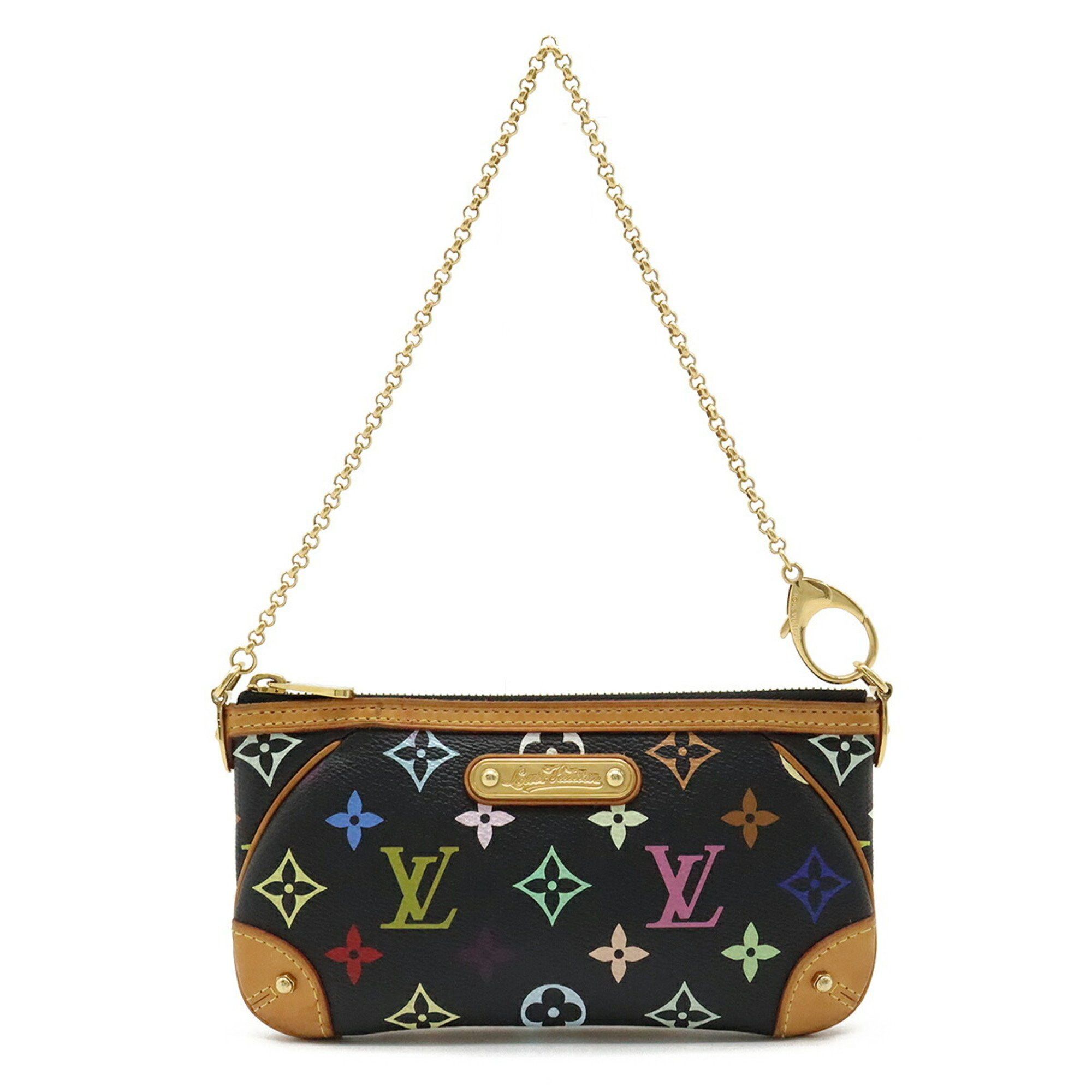 image of Louis Vuitton Monogram Multicolor Pochette Mira Mm Accessoire Noir Black M60097, Women's