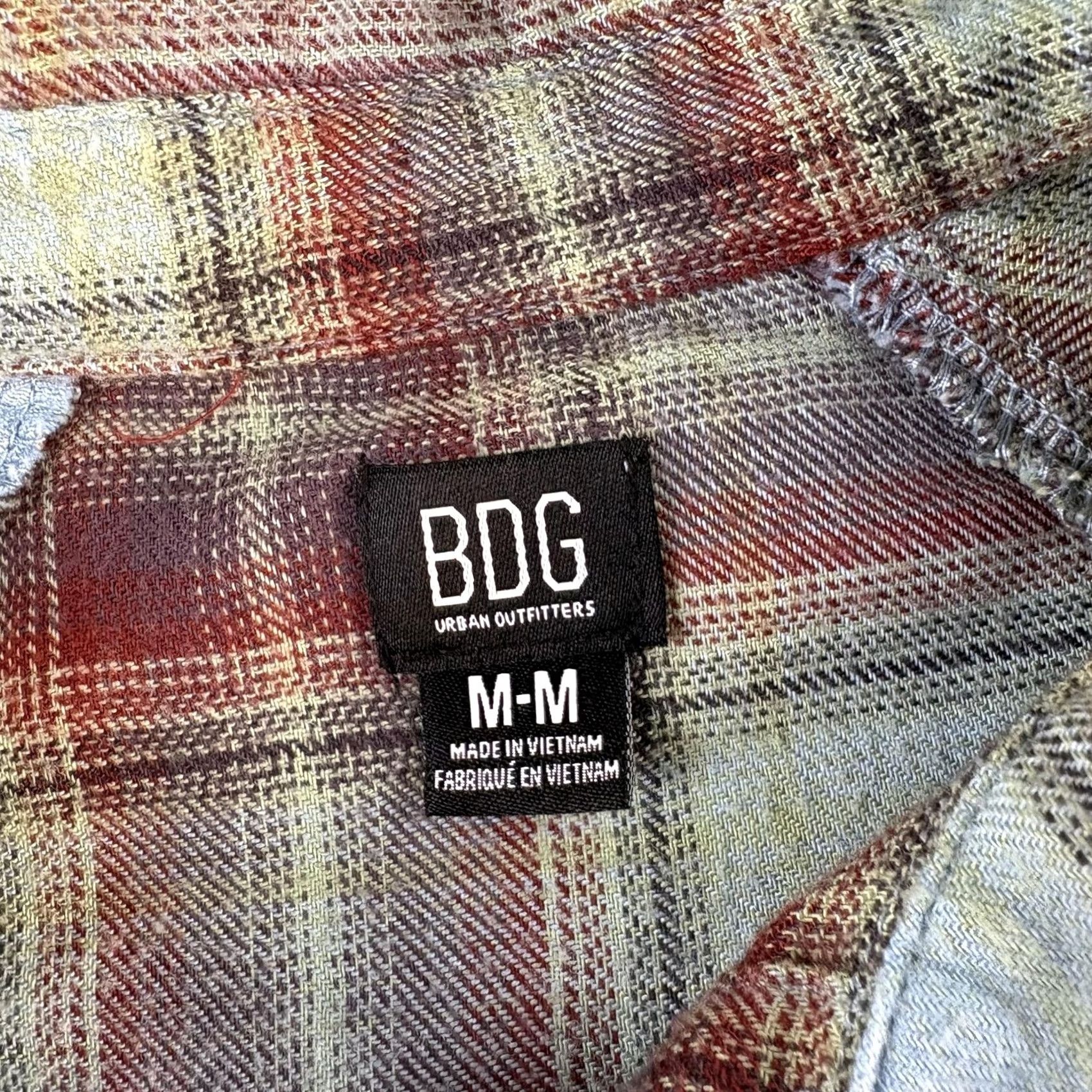 Bdg BDG Shirt Womens Medium Blue Plaid Flannel Long Sleeve Button Oversized Size M / US 6-8 / IT 42-44 - 2 Thumbnail