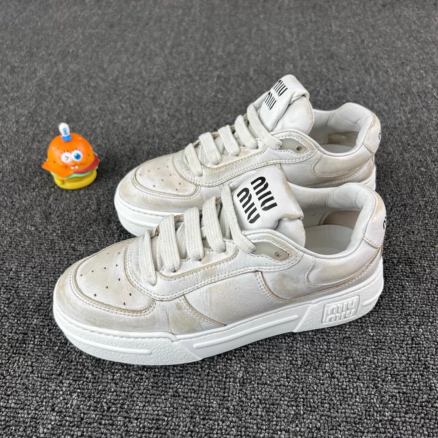 Miu Miu MIU MIU distressed white sneaker women's EU 36 Size US 5.5 / IT 35.5 - 1 Thumbnail