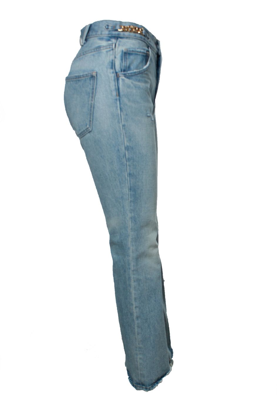 Celine Celine, Blue flared jeans with gold details Size 27" / US 4 / IT 40 - 3 Thumbnail
