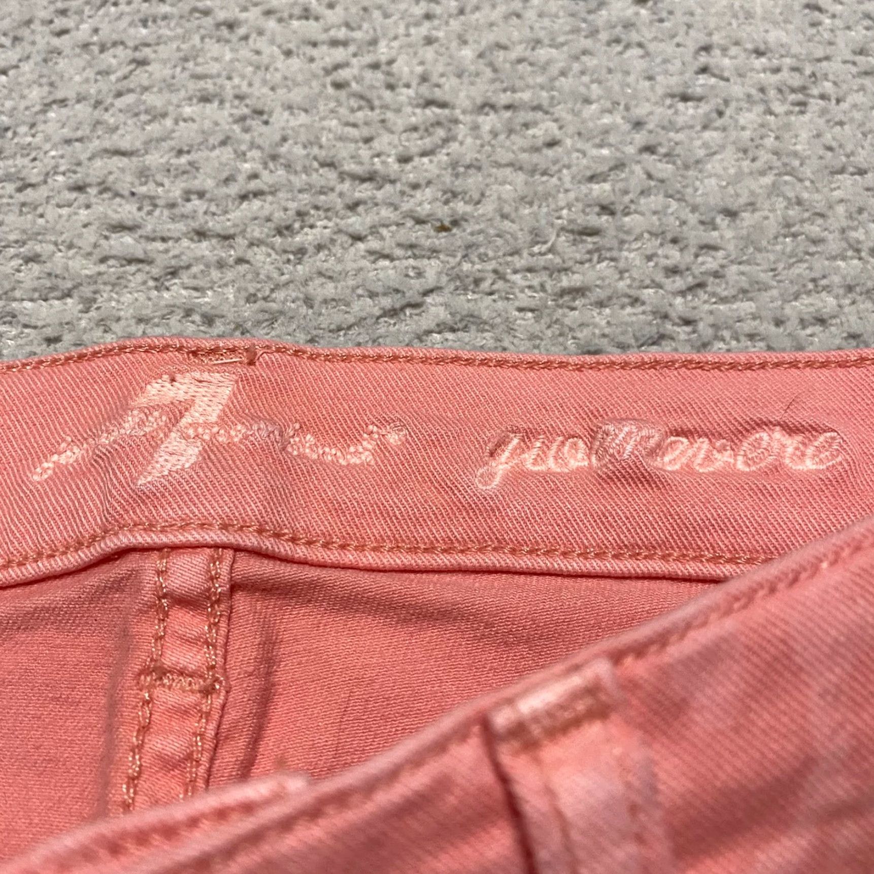 7 For All Mankind 7 For All Mankind Jeans Womens 26 Pink Jacquard Skinny Low Rise Gwenevere Size 26" / US 2 / IT 38 - 3 Thumbnail