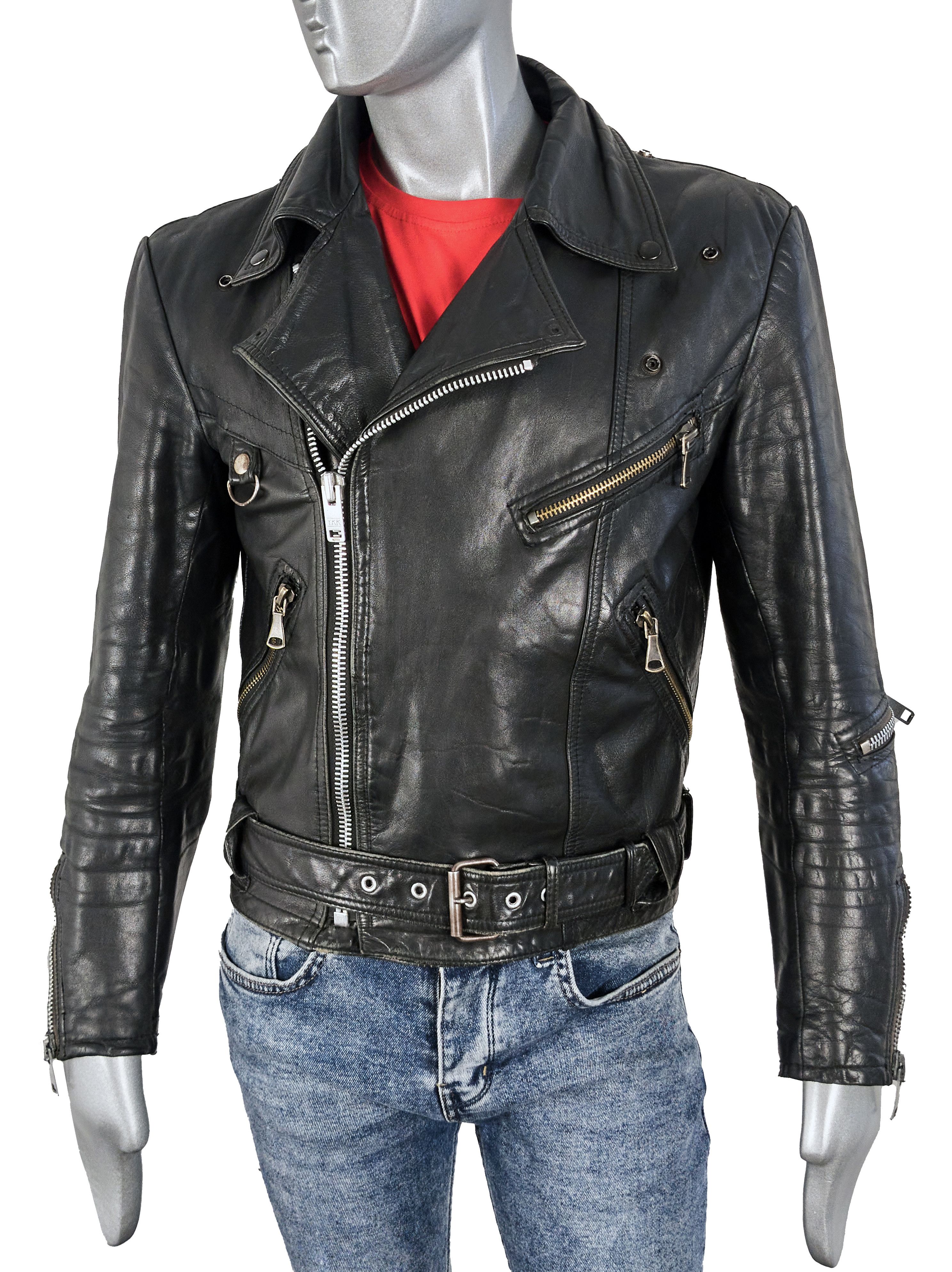 Vintage Vintage 70s Scandinavian Leather Motorcycle Biker Jacket Size US S / EU 44-46 / 1 - 4 Thumbnail