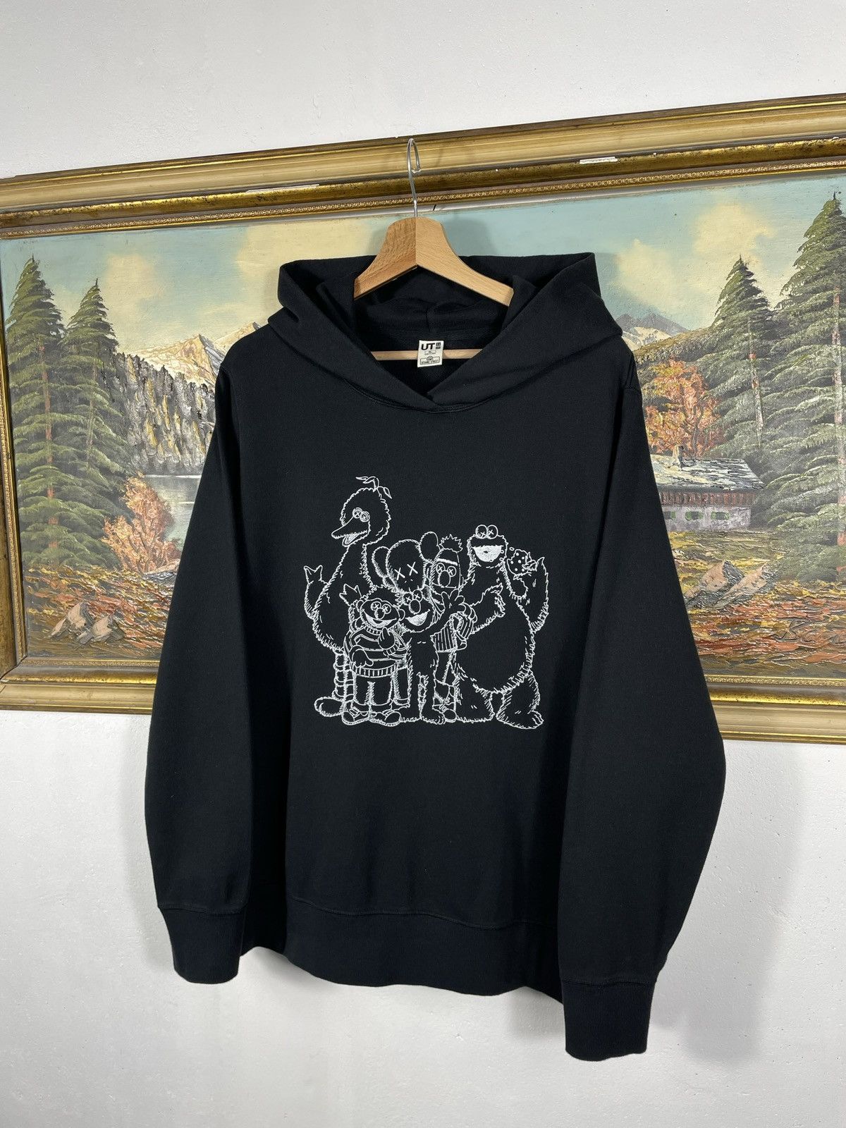 Japanese Brand × Kaws × Uniqlo Kaws x Uniqlo Sesame Street Hoodie Japanese Baggy Loose Size US XL / EU 56 / 4 - 3 Thumbnail