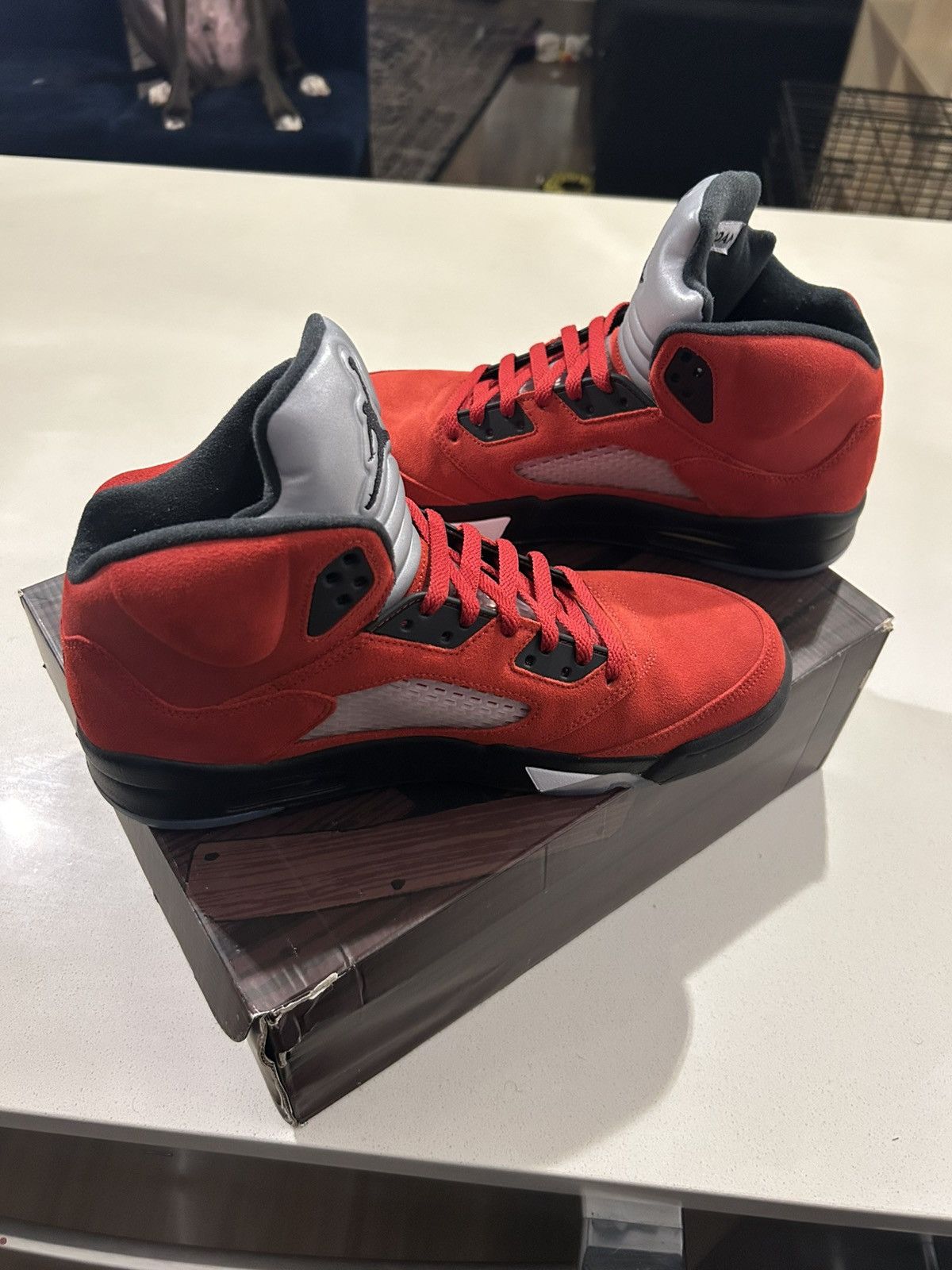 Jordan Brand Nike Air Jordan 5 Retro Raging Bull Red Size US 12 / EU 45 - 2 Thumbnail