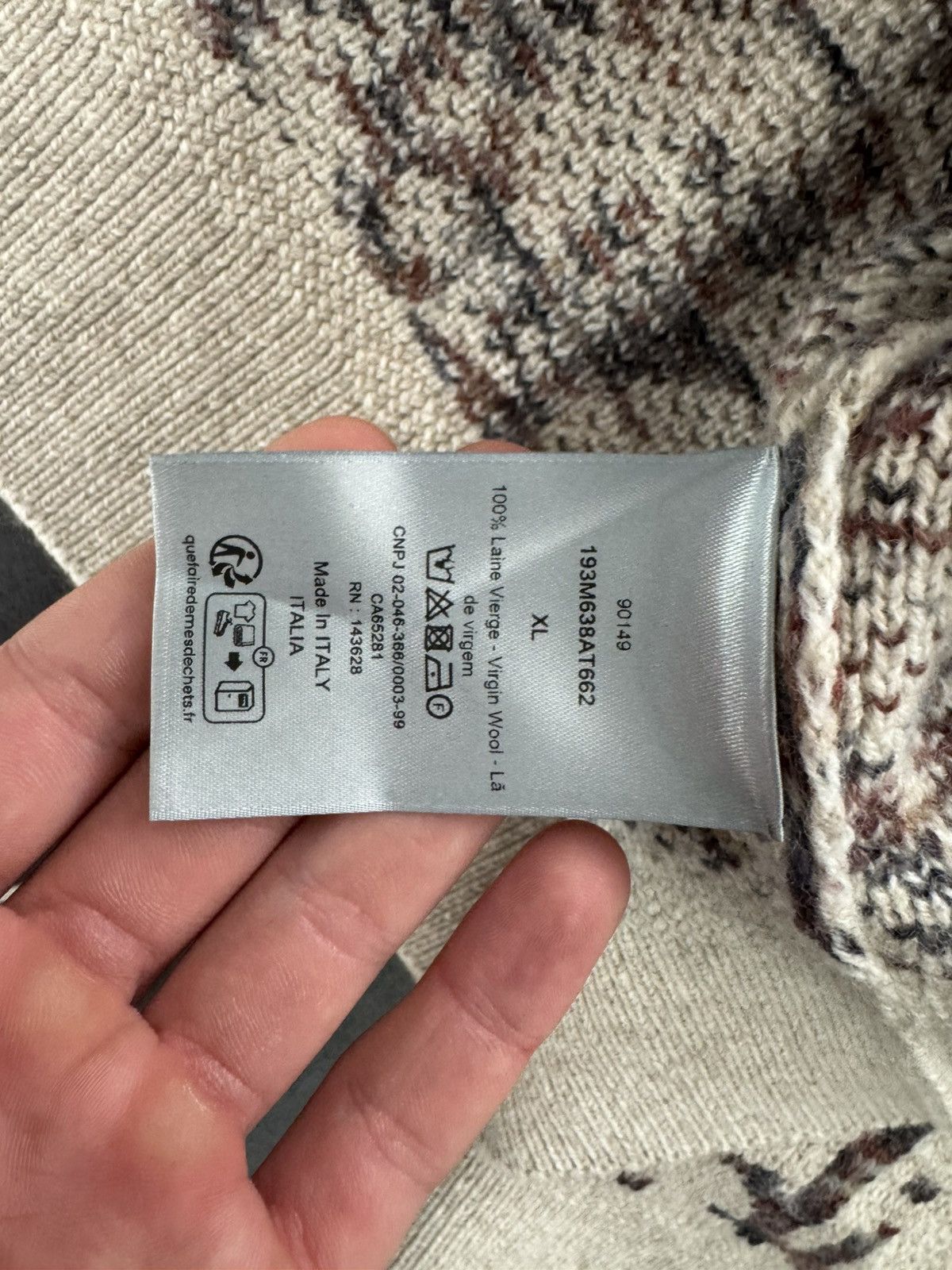 Dior Dior Oblique Sweater Beige and Brown Virgin Wool Jacquard Size US XL / EU 56 / 4 - 4 Thumbnail