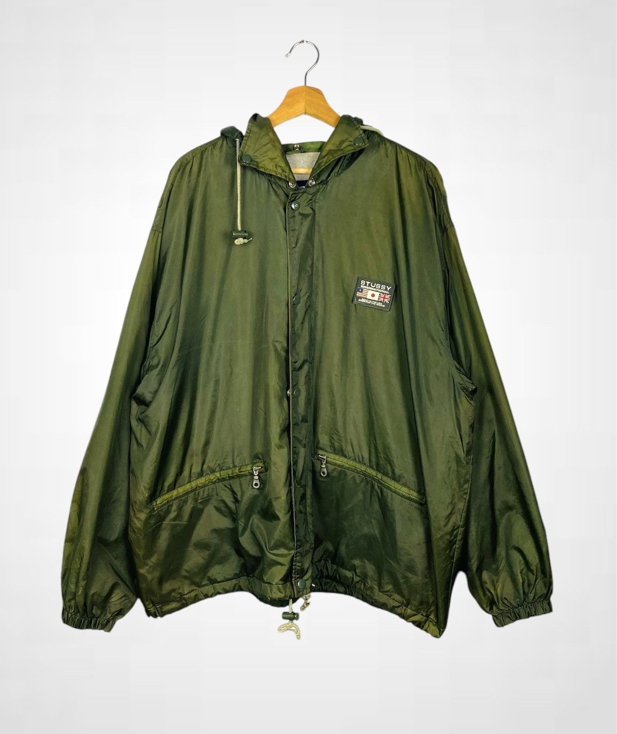 Stussy Vtg Stussy Hidden Hoodie Oversize Windbreaker Size US XXL / EU 58 / 5 - 1 Thumbnail