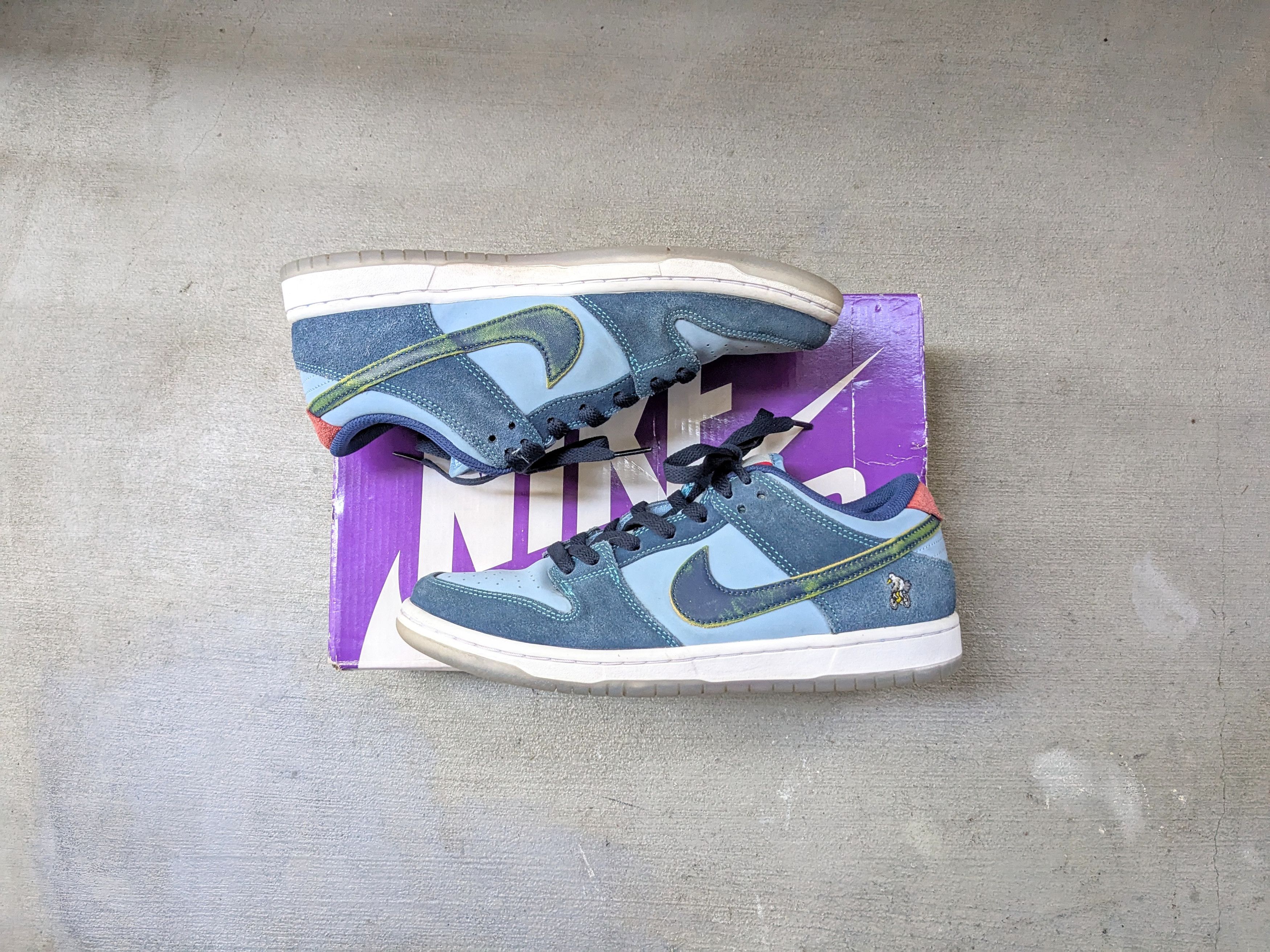 Nike Nike SB Dunk Low Pro Why So Sad? Blue Suede DX5549-400 Size US 8 / EU 41 - 1 Thumbnail