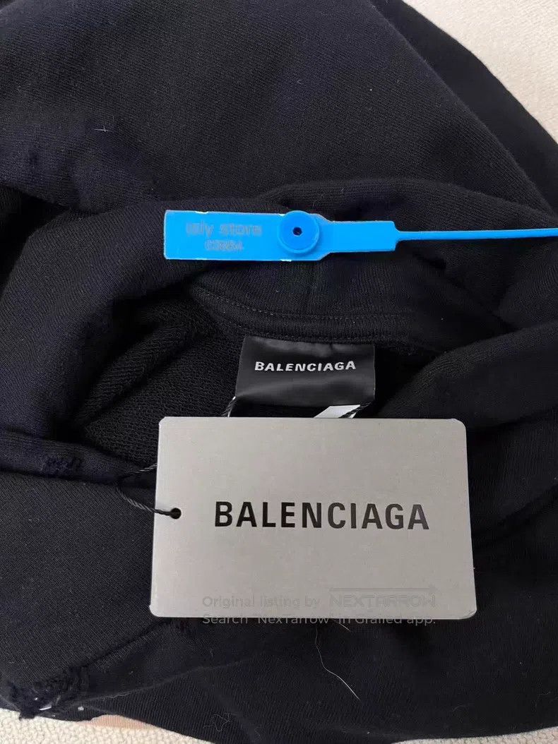 Balenciaga Balenciaga Logo Printed Hooded Pullover Sweatshirt Size US XS / EU 42 / 0 - 5 Thumbnail
