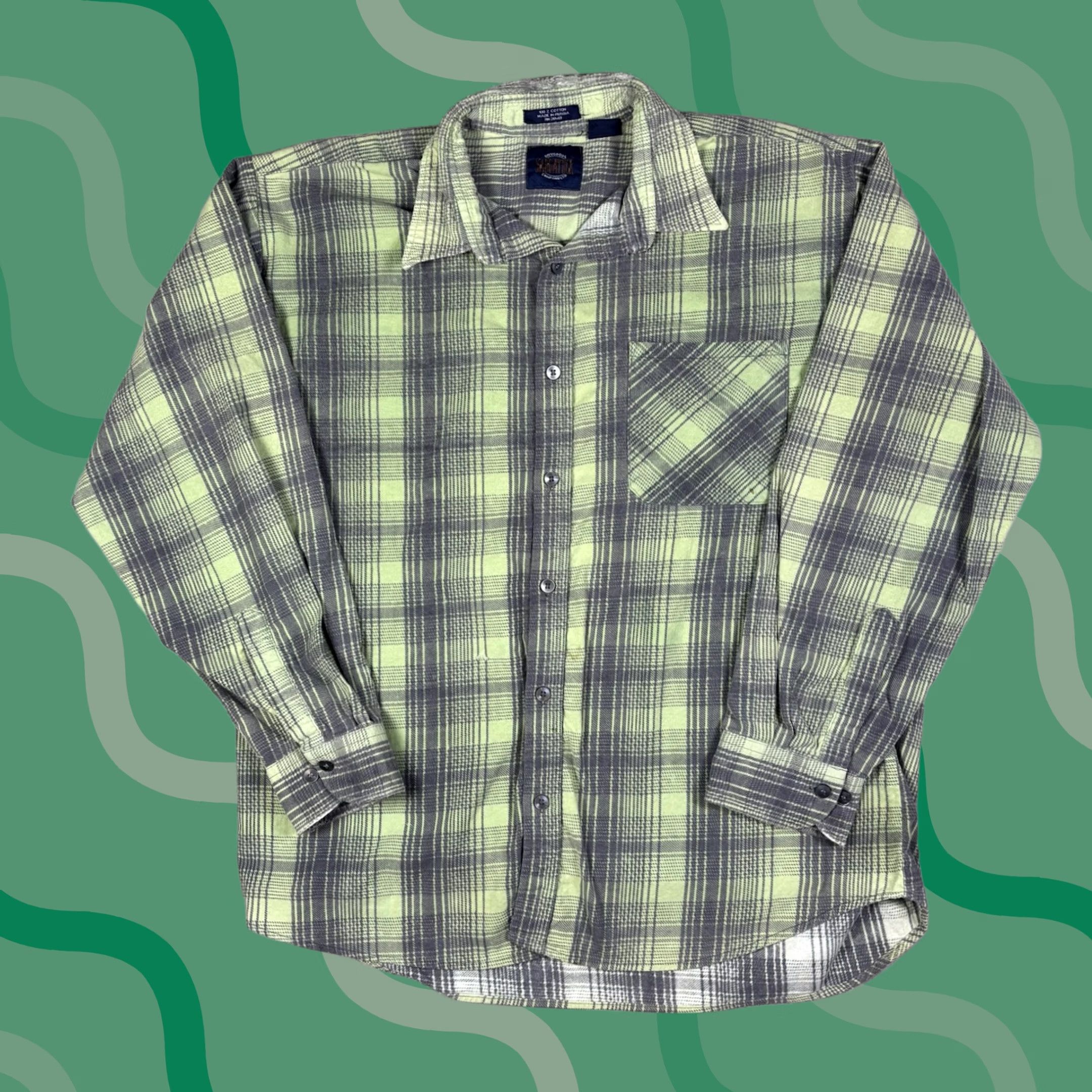 Vintage VINTAGE 90s Green Plaid Flannel Shirt Mens L Button Down Outdoors Hunting Size US L / EU 52-54 / 3 - 1 Thumbnail