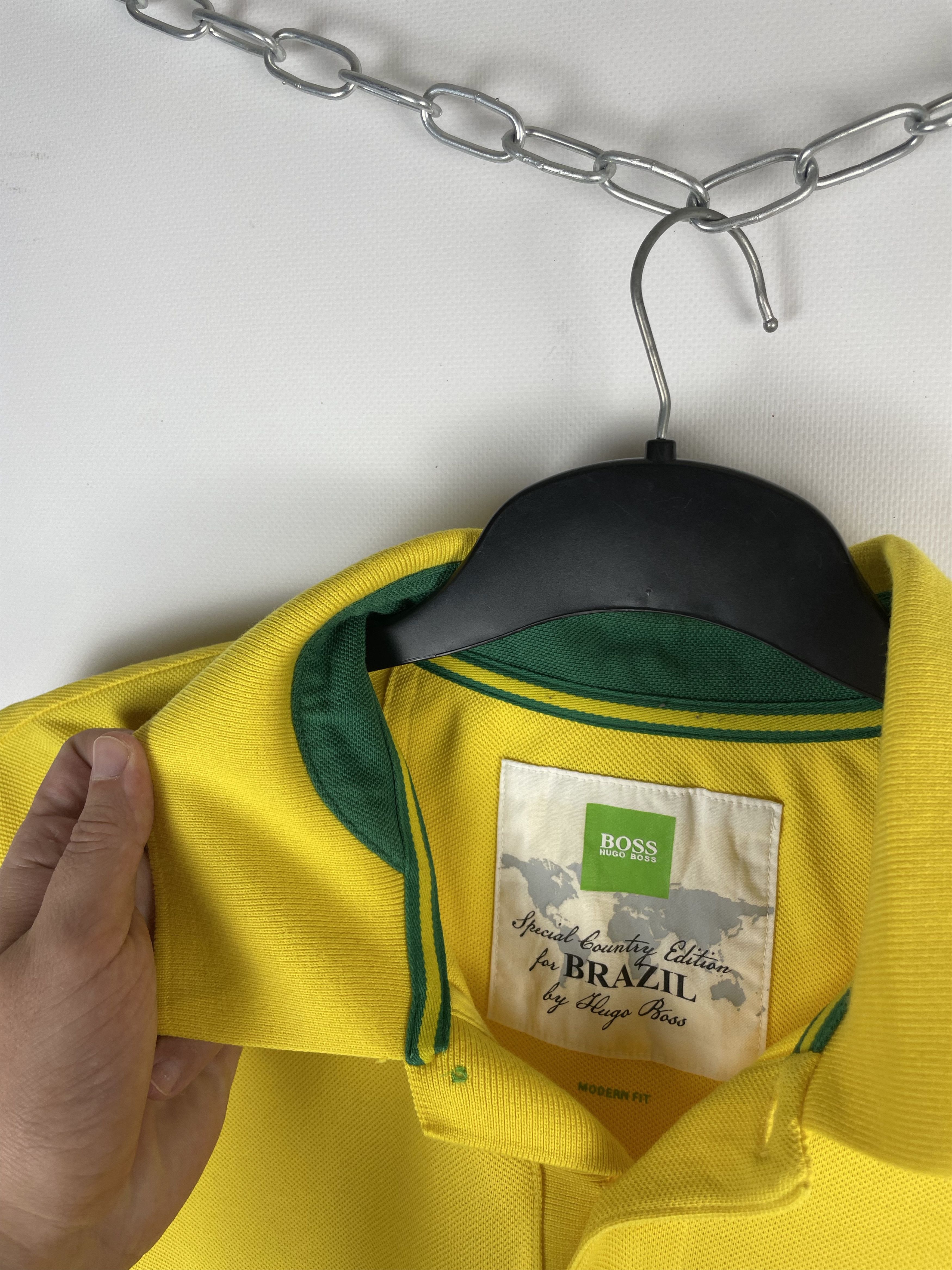 Hugo Boss Hugo Boss Yellow Brazil Polo T Shirt Logo Ralph Lauren style Size US XXL / EU 58 / 5 - 7 Thumbnail