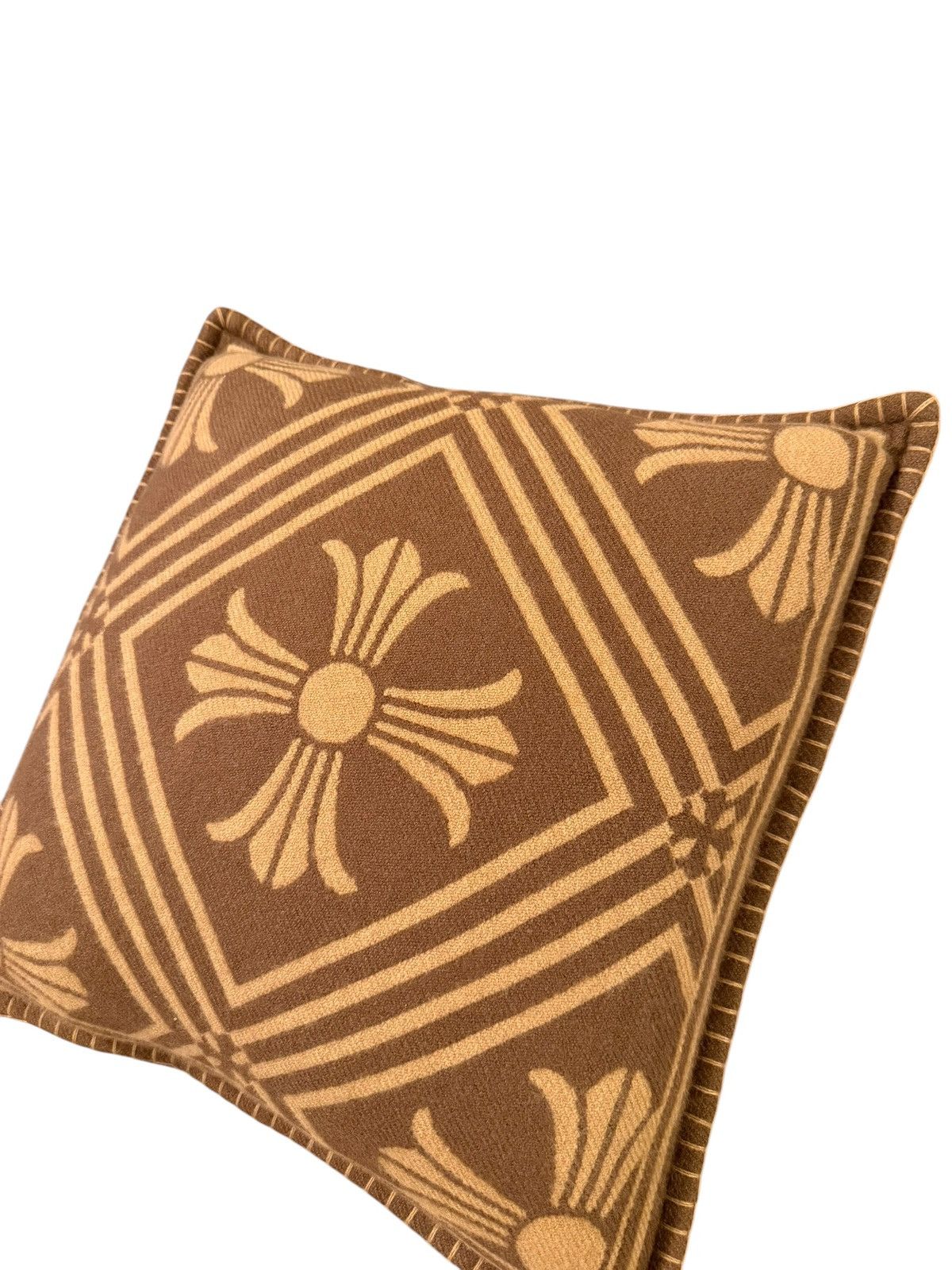 Chrome Hearts Brown Cashmere Mini Plus Pillow w/ Silver Buttons Size ONE SIZE - 3 Thumbnail