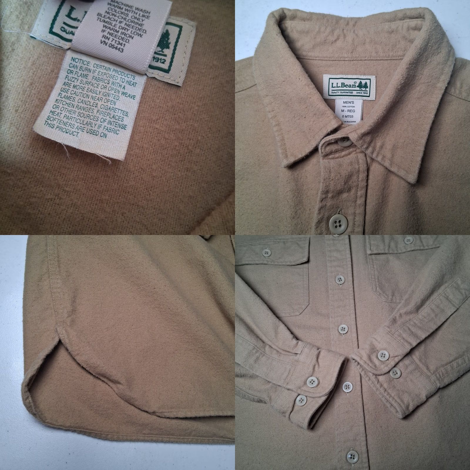 Vintage VINTAGE LL Bean Chamois Flannel Shirt Men MED REG Workwear Tan Outdoors Work 0 MT03 Size US M / EU 48-50 / 2 - 8 Thumbnail