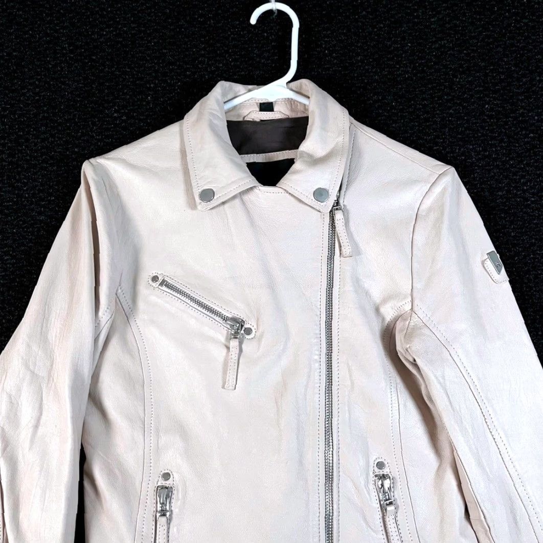 Vintage Mauritius Sofia Soft Pink Lambs Leather Moto Style Jacket Women Size 6 Pink Womens Jacket Size M / US 6-8 / IT 42-44 - 2 Thumbnail