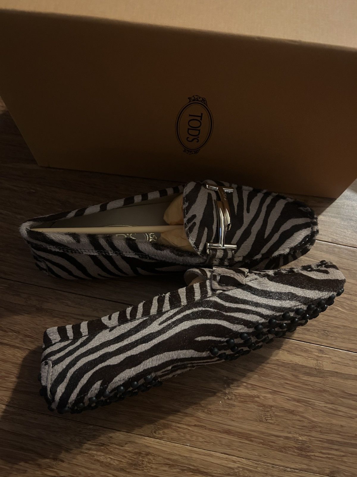 Tod's TOD'S Double T zebra-print calf-hair loafers Animal Print Size US 5 / IT 35 - 5 Thumbnail
