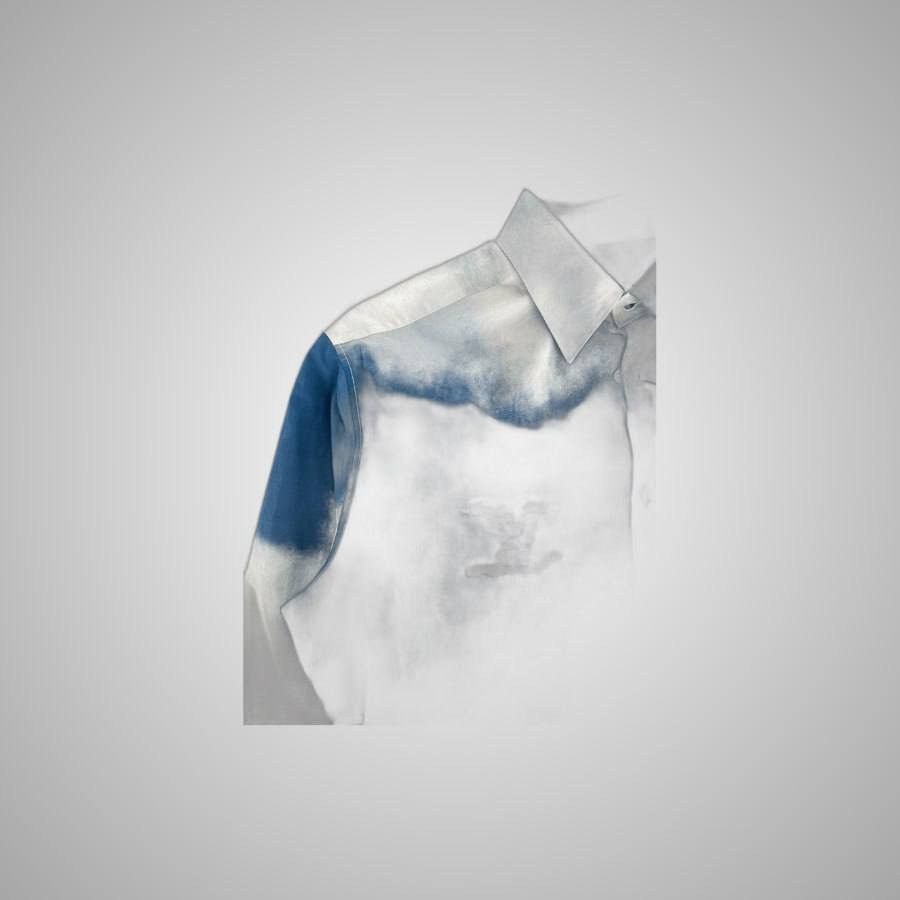 Louis Vuitton LOUIS VUITTON BLUE & WHITE CLOUD LOGO BUTTON UP SHIRT Size US L / EU 52-54 / 3 - 3 Thumbnail
