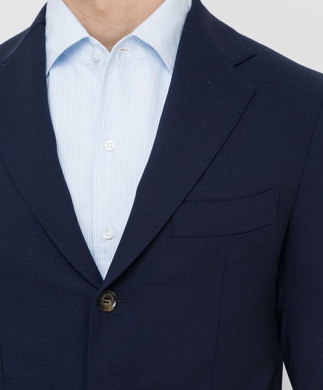 Loro Piana o1loc1c0424 FAI7695 Madrid Sartorial TP Blazer in Blue Navy Size US M / EU 48-50 / 2 - 5 Thumbnail