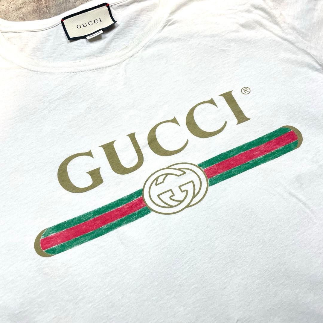 Gucci Gucci Logo Print T-Shirt White Size US M / EU 48-50 / 2 - 3 Thumbnail