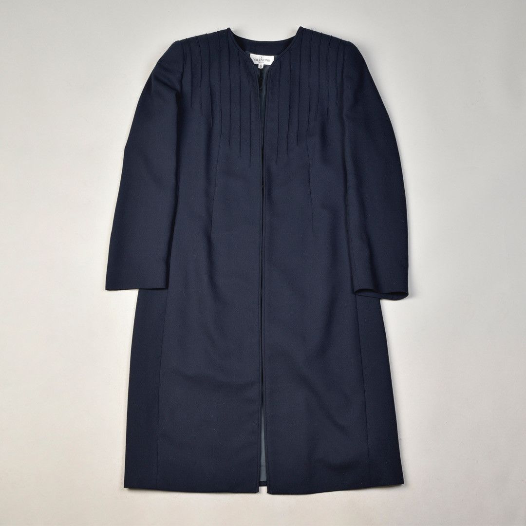 image of Valentino Miss V Long Coat Blue, Women's (Size XL)