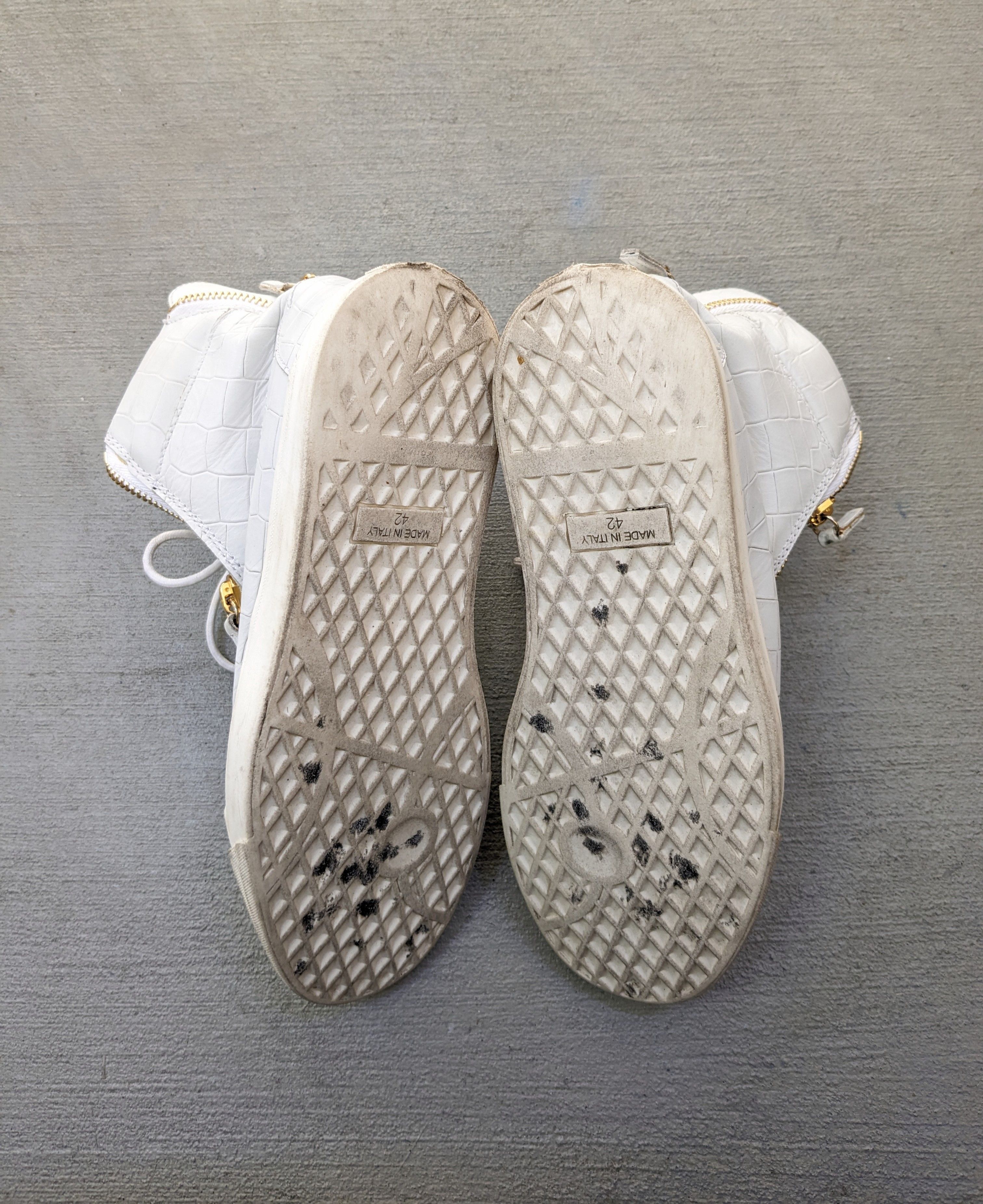 Designer Giuseppe Zanotti High Tops White 9 42 Croc Embossed Leather Size US 9 / EU 42 - 16 Thumbnail
