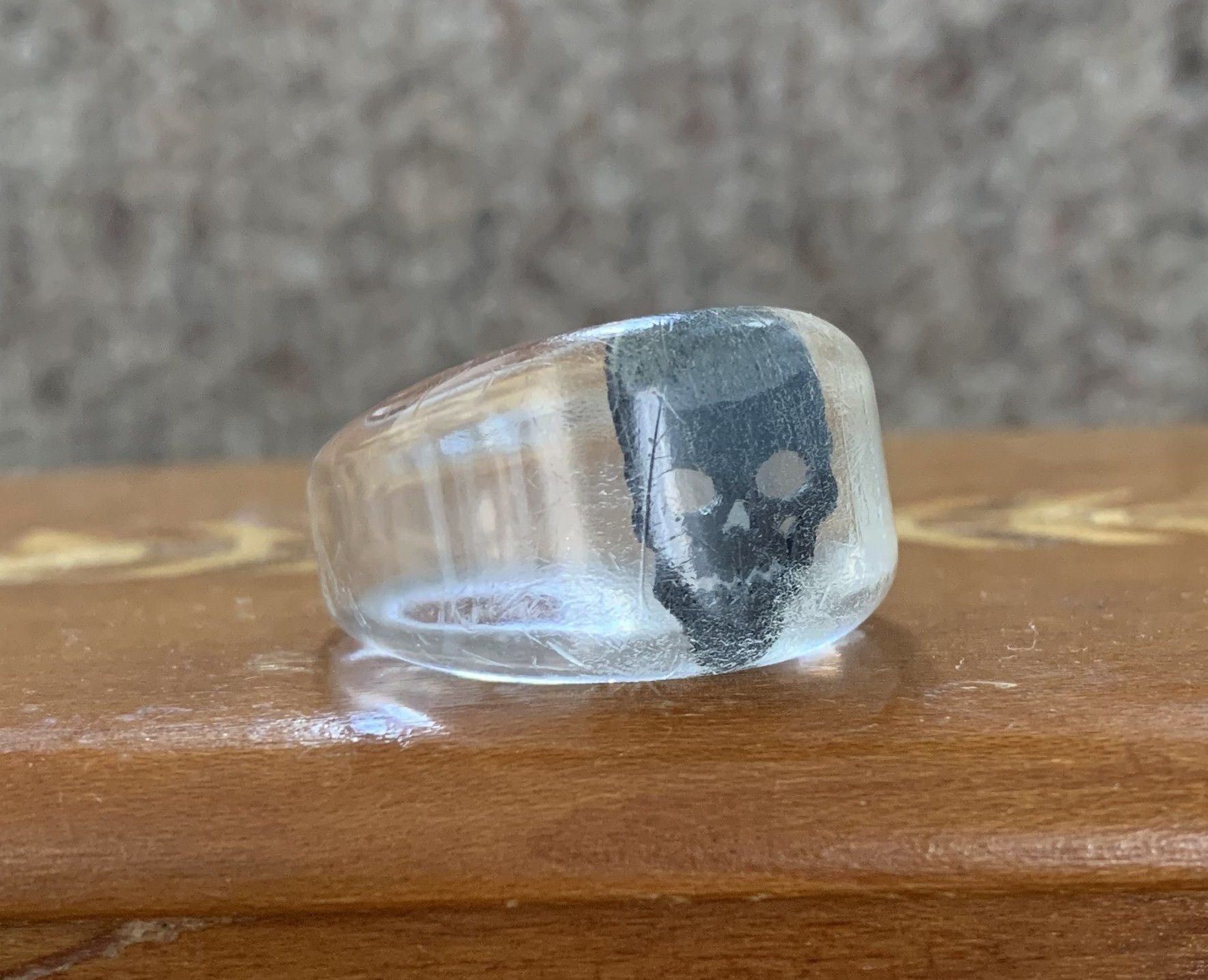 Number (N)ine SS05 Nightcrawler Acrylic Silver Skull Ring Size ONE SIZE - 3 Thumbnail