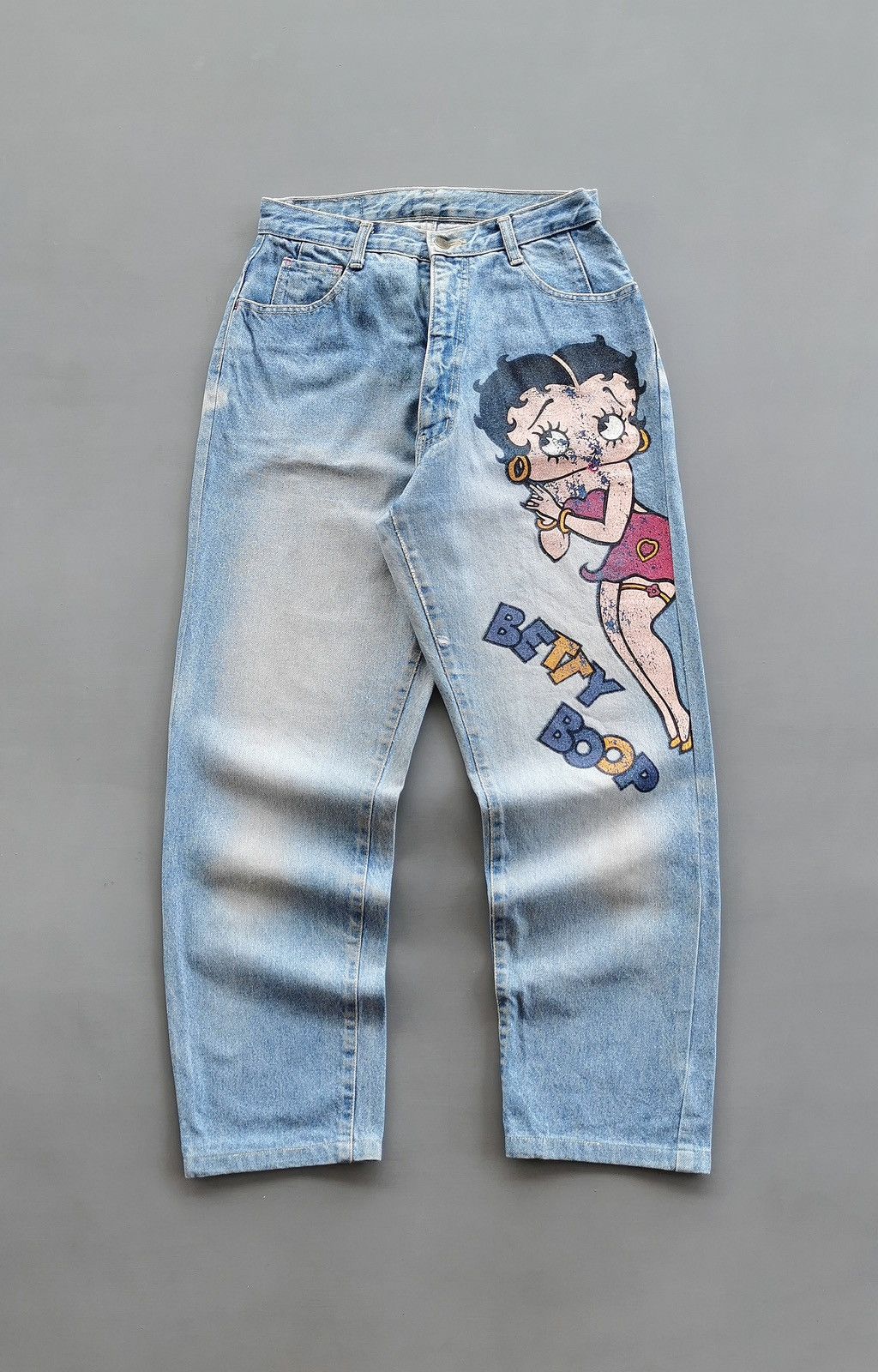 Vintage Vintage Betty Boop Big Print Jeans Size US 28 / EU 44 - 2 Thumbnail