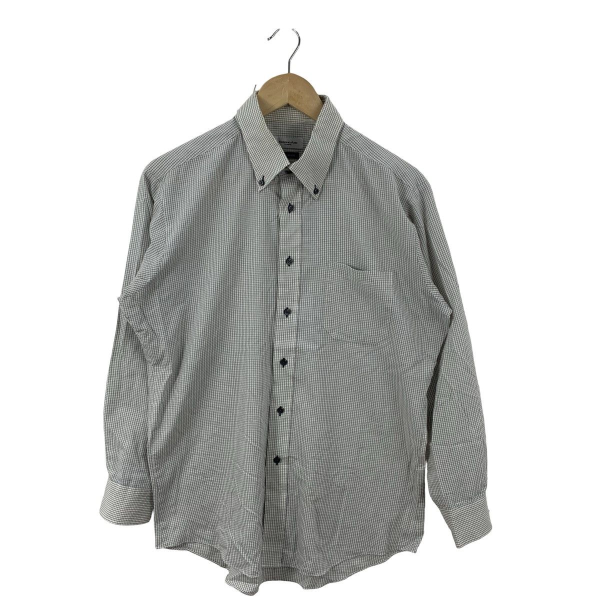 Vintage Vintage Minimal Micro Check Button Down Shirt Grid Pattern Size US L / EU 52-54 / 3 - 5 Thumbnail