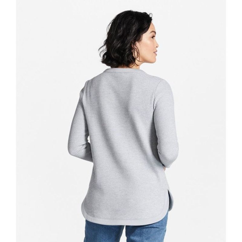 L.L. Bean L.L. Bean Signature Waffle Knit Boatneck Sweater Gray Medium Size M / US 6-8 / IT 42-44 - 9 Thumbnail