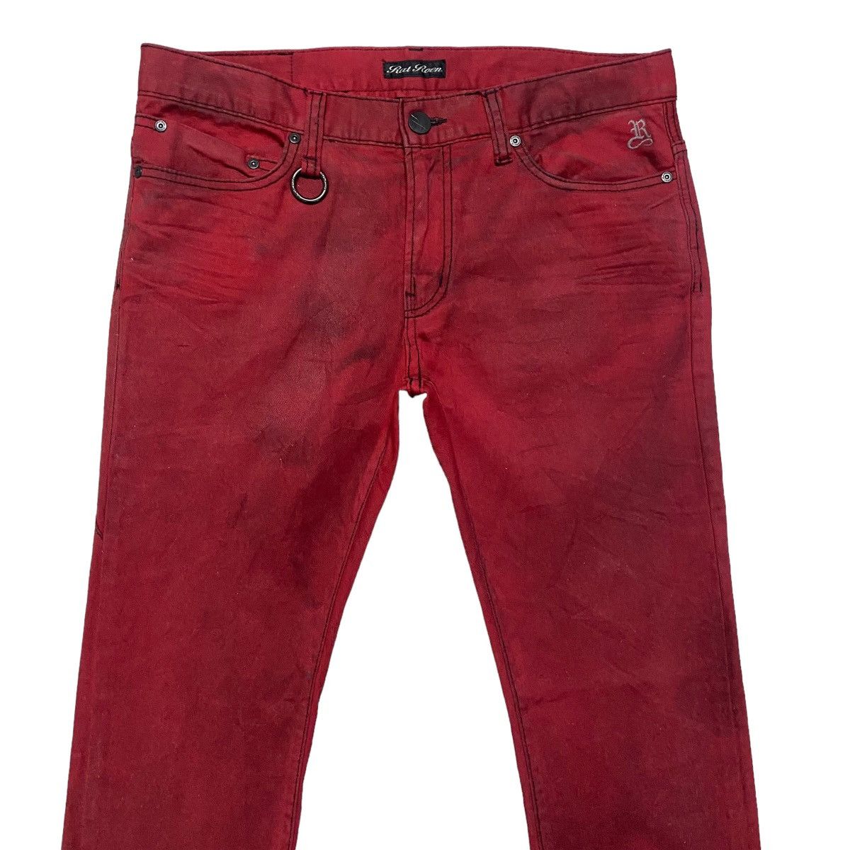 Roen RAT ROEN Blood Red Waxed Skinny Jeans Size US 32 / EU 48 - 3 Thumbnail