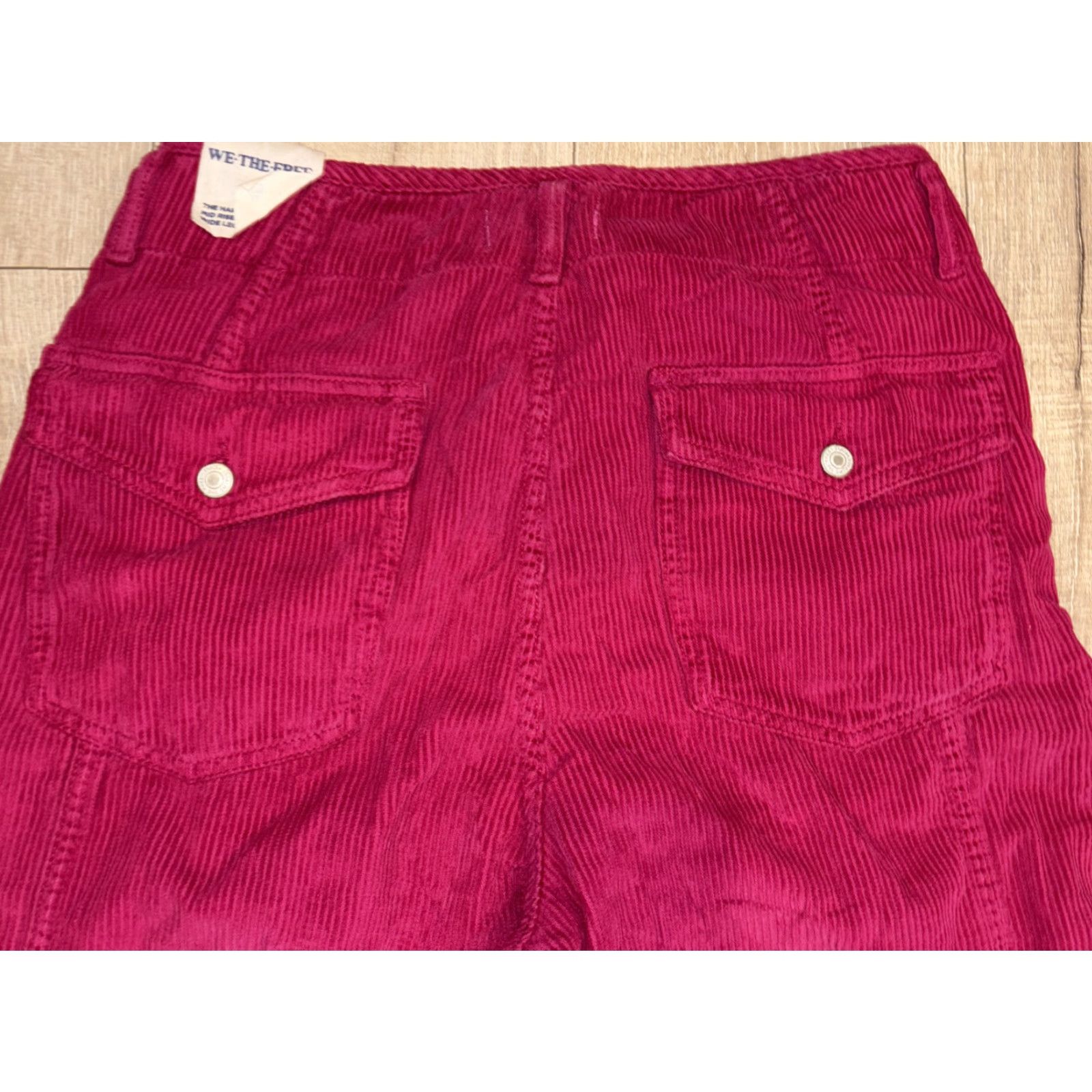 Free People Free People Harlow Mid Rise Wide Leg Pants Size 24 Corduroy Pink Casual Y2K Womens Size 42" / US 20 - 7 Thumbnail