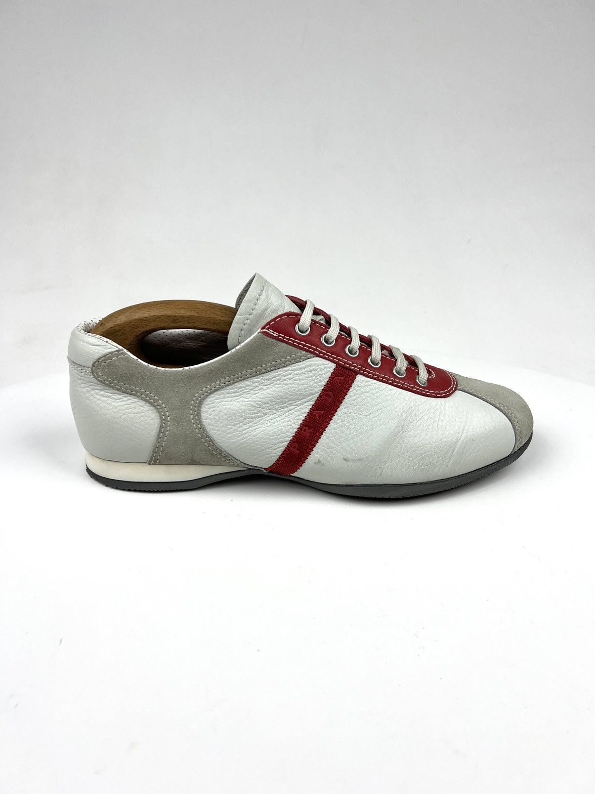 Prada PRADA Sneakers Leather/Suede Shoes Red Tab Logo Vintage Mens Size US 7.5 / EU 40-41 - 2 Thumbnail