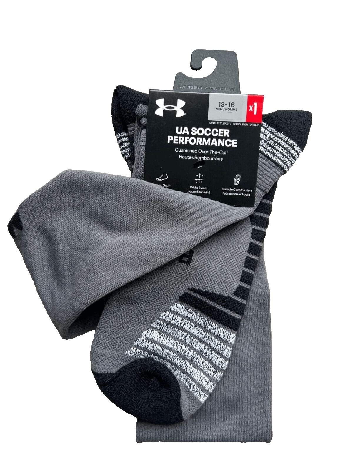Under Armour Under Armour 1367824 UA Soccer Socks Graphite Grey ( 13-16 ) Size ONE SIZE - 1 Preview