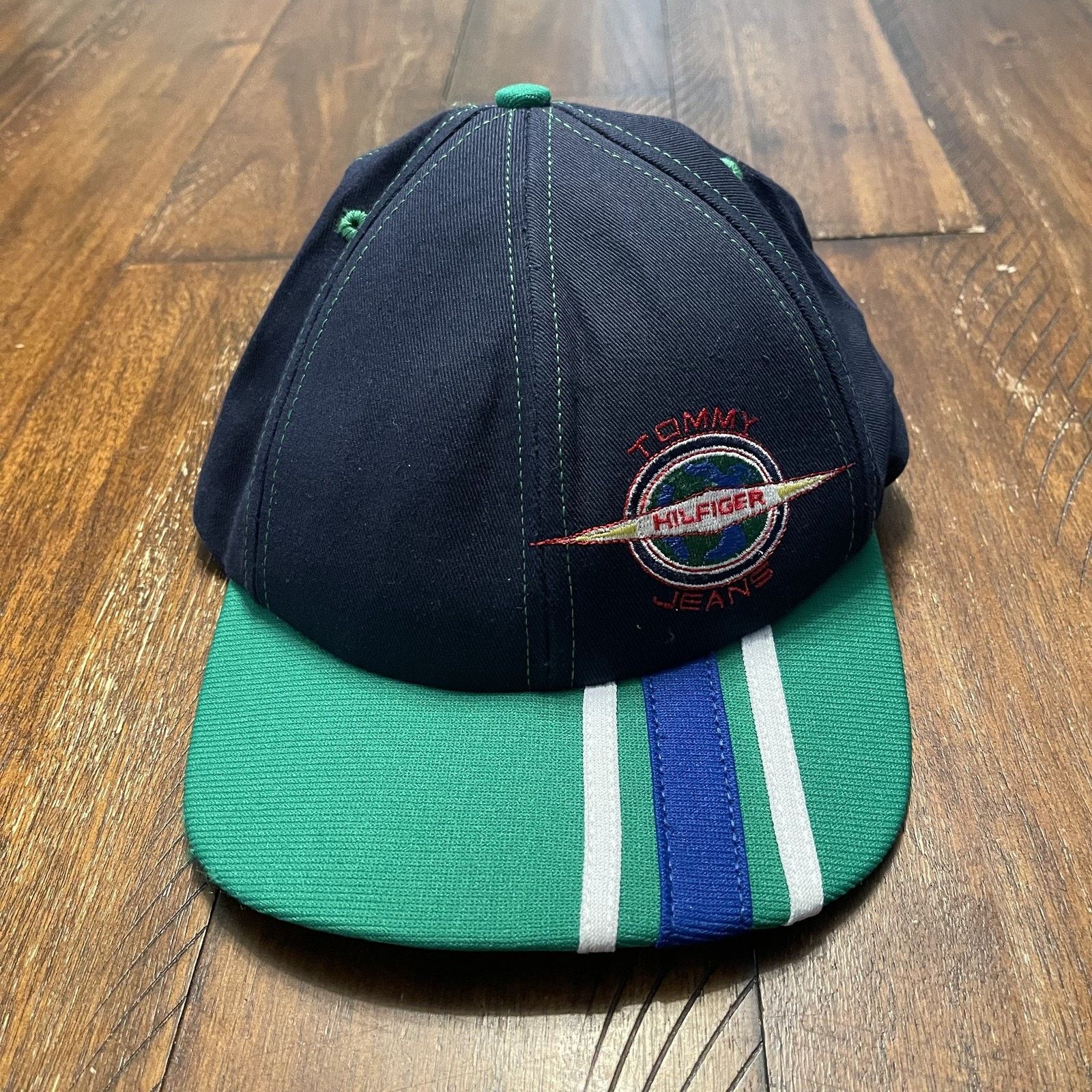 Tommy Hilfiger Tommy Hilfiger Hat Cap Strap Back Embroidered Globe Jeans Size ONE SIZE - 2 Thumbnail