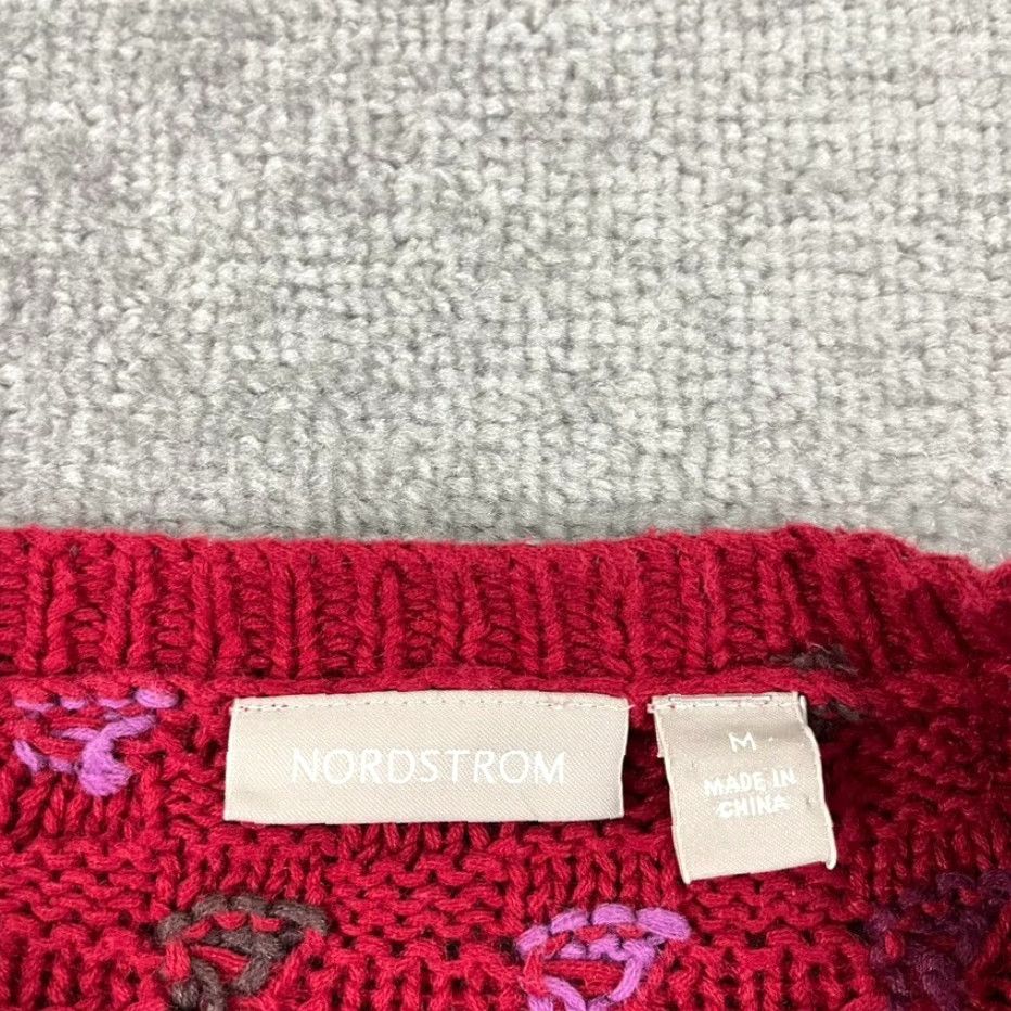 Nordstrom VINTAGE Nordstrom Sweater Mens M Red Patchwork Square Knit Jumper 90s Size US M / EU 48-50 / 2 - 2 Thumbnail
