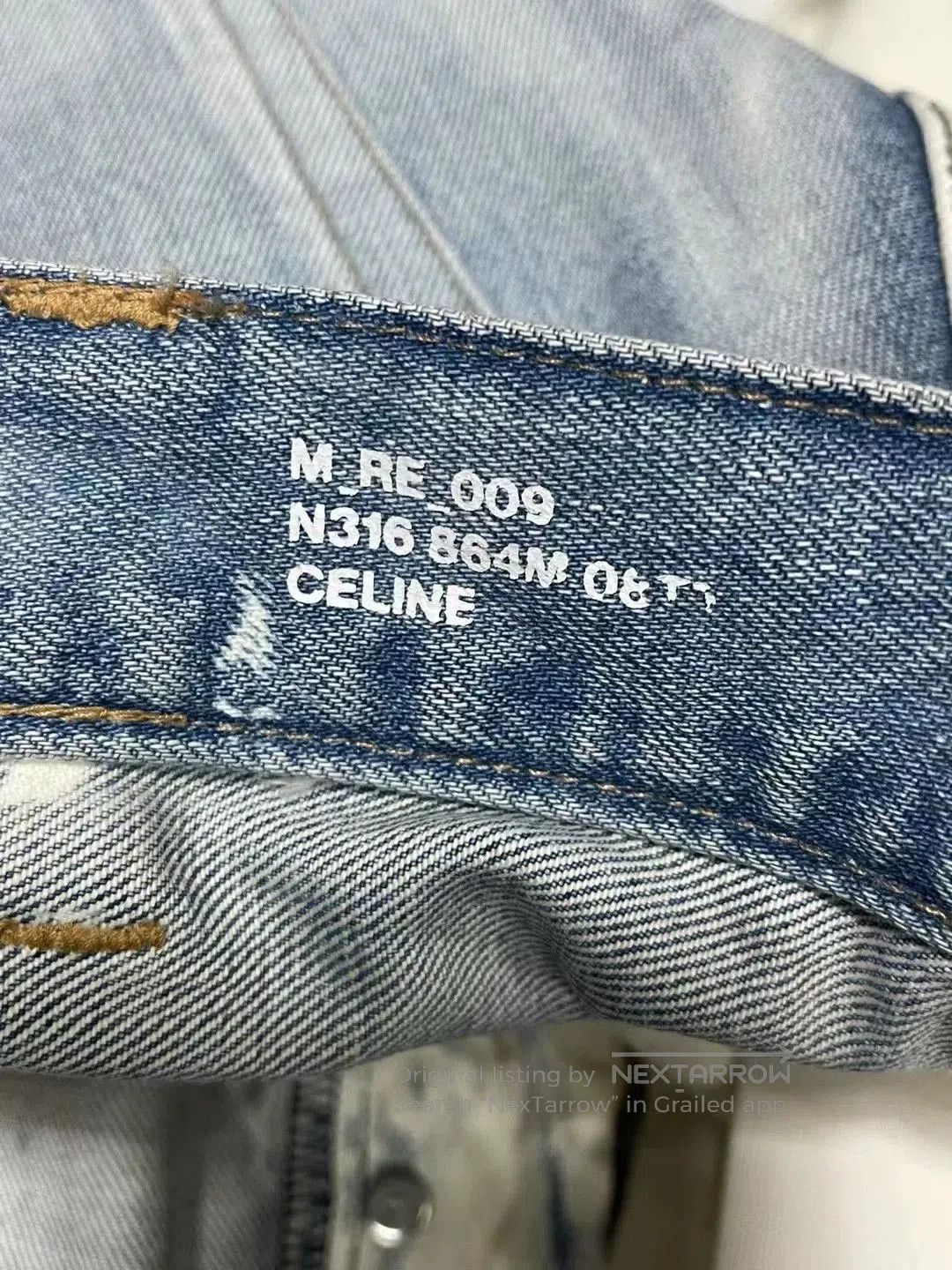 Celine Celine Blue White Patchwork Washed Jeans. Size 29" - 6 Thumbnail