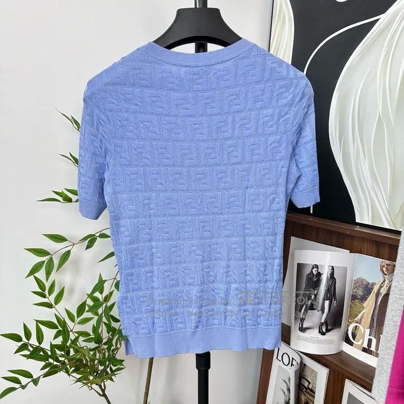 Fendi Fendi Double F logo print knitted short sleeve Size XS / US 0-2 / IT 36-38 - 2 Thumbnail