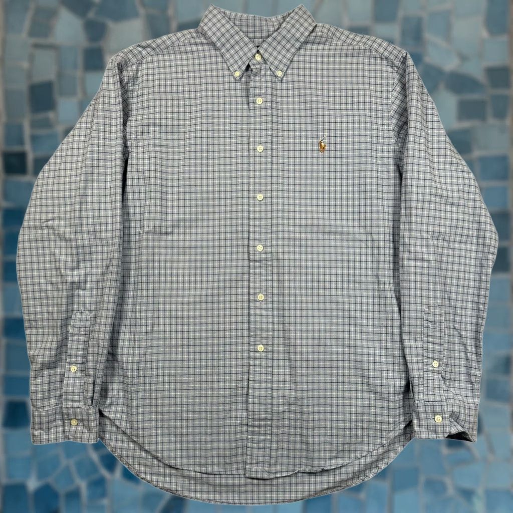 Ralph Lauren VINTAGE Ralph Lauren Shirt Mens XL Classic Fit Plaid Blue Button Down Long Sleeve Womens? Size US XL / EU 56 / 4 - 1 Thumbnail