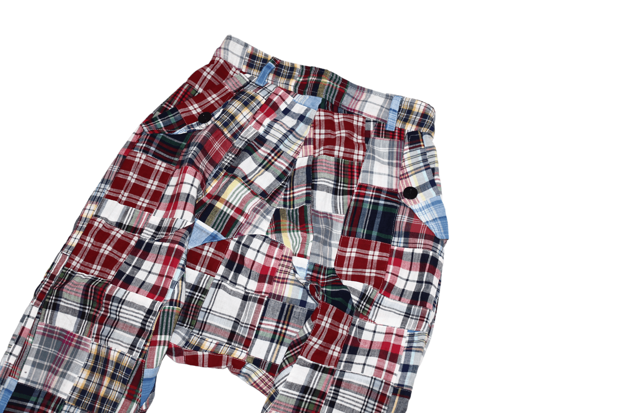 20471120 100% Cotton. Tartan Patchwork Drop Crotch Casual Pants Size US 30 / EU 46 - 6 Thumbnail