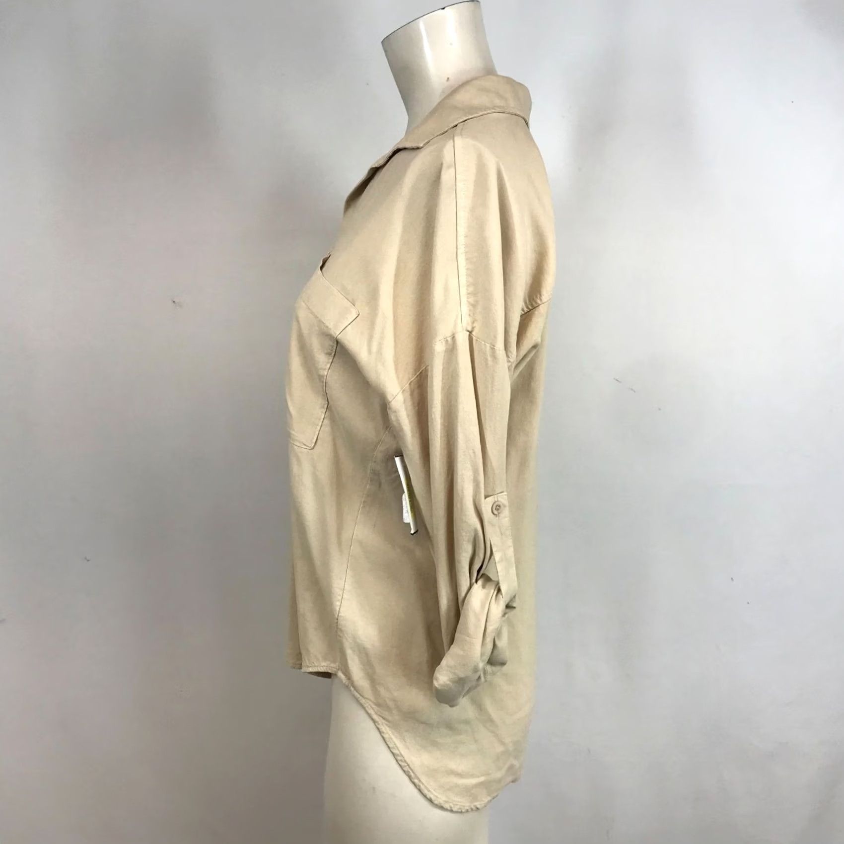 CLOT CLOTH & STONE WOMEN'S S SMALL WARM OAT LONG SLEEVE BUTTON UP TOP SHIRT Size S / US 4 / IT 40 - 6 Thumbnail