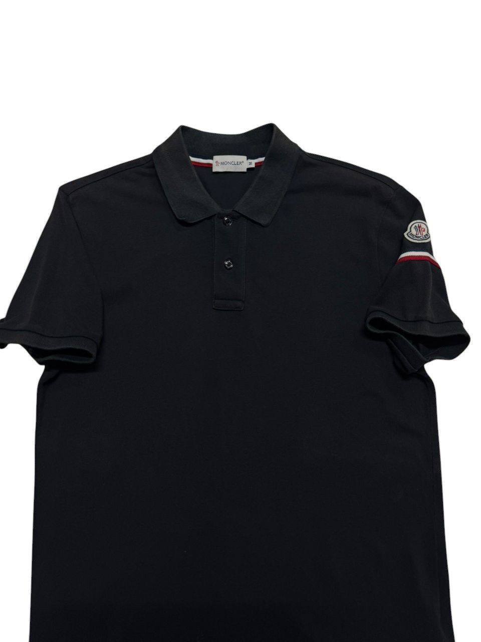 Moncler MONCLER NICE SUNFADED BLACK LOGO STRIPE POLO TEE Size US M / EU 48-50 / 2 - 1 Thumbnail