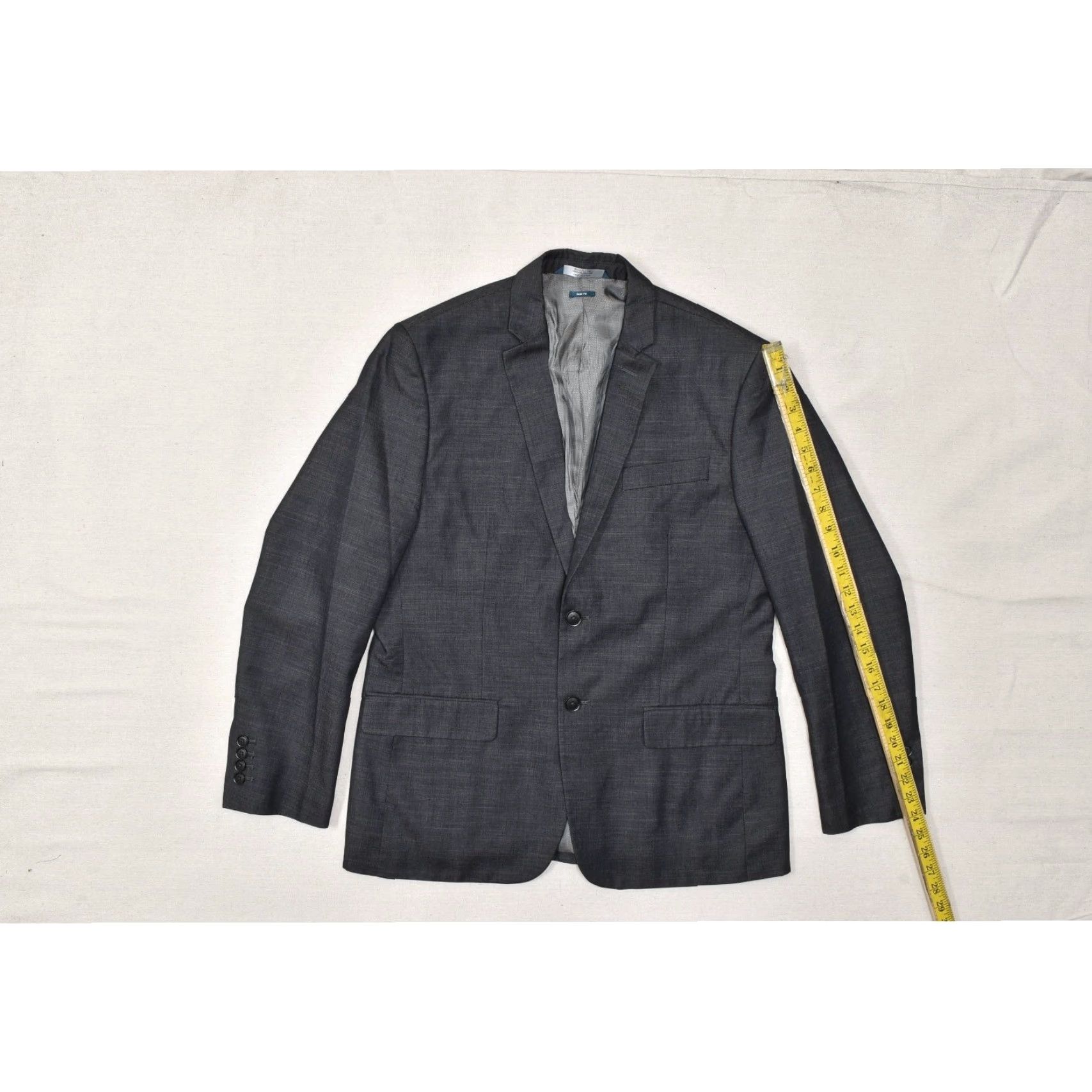 Perry Ellis Perry Ellis Sport Coat Jacket 2-Button Notch Lapel Gray Micro-Twill Slim Fit 42 Short Lined Men Size US 42 / EU 58 - 6 Thumbnail