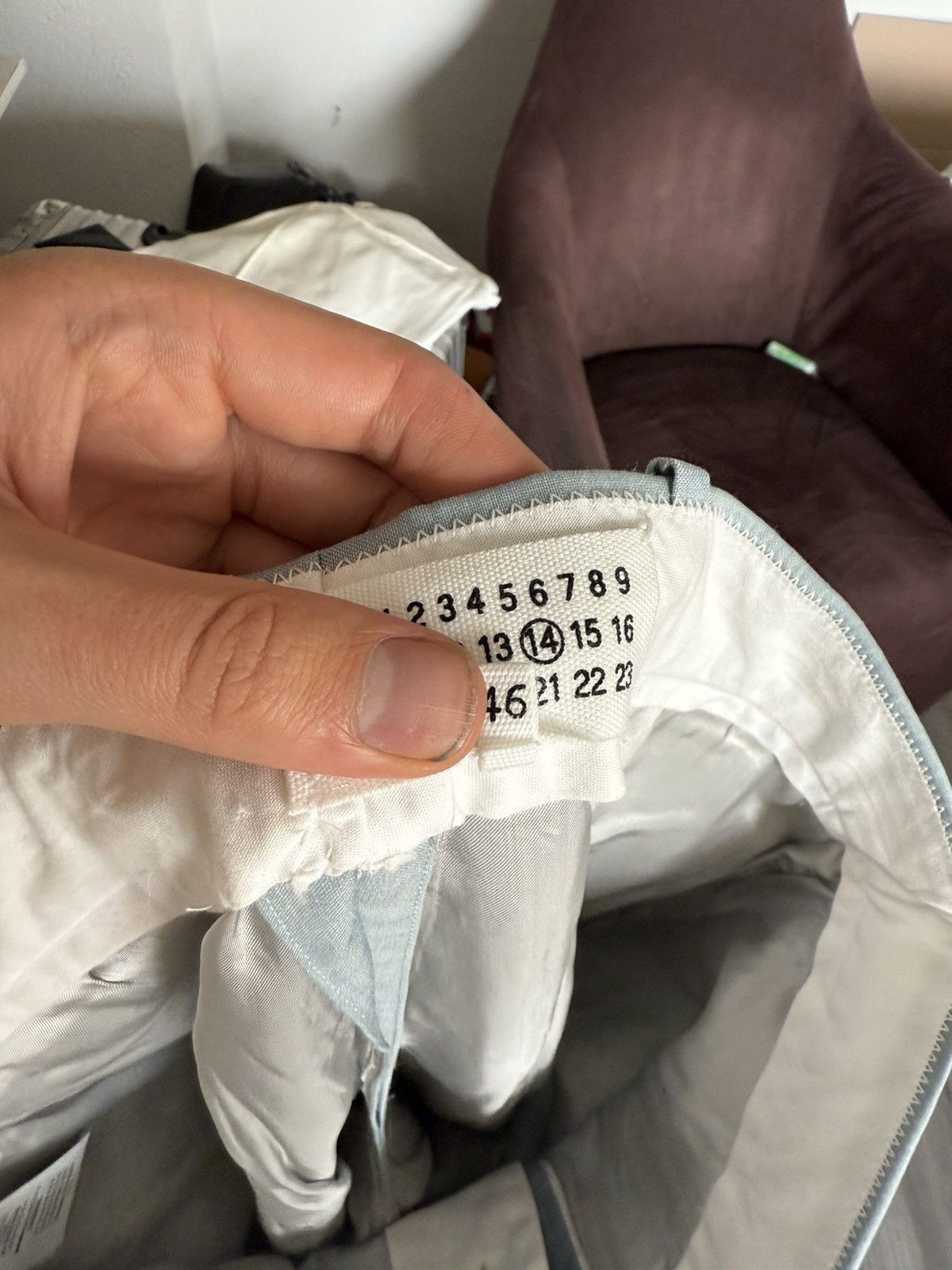 Maison Margiela Margiela Tailored Trousers in Pale Blue Wool–Mohair Blend Size US 30 / EU 46 - 11 Thumbnail