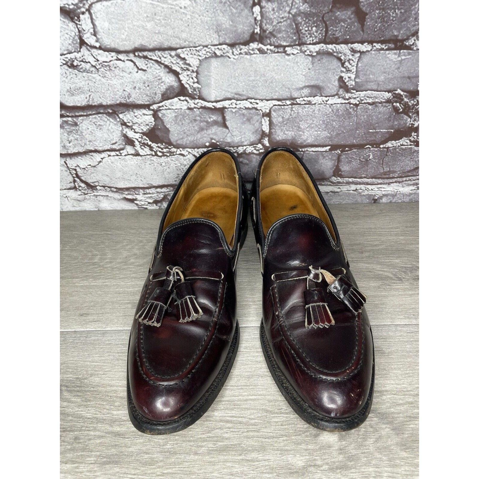 Other Vtg Royal Tweed Burgundy Leather Tassel Loafers Dress Shoes Size US 10 / EU 43 - 21 Thumbnail