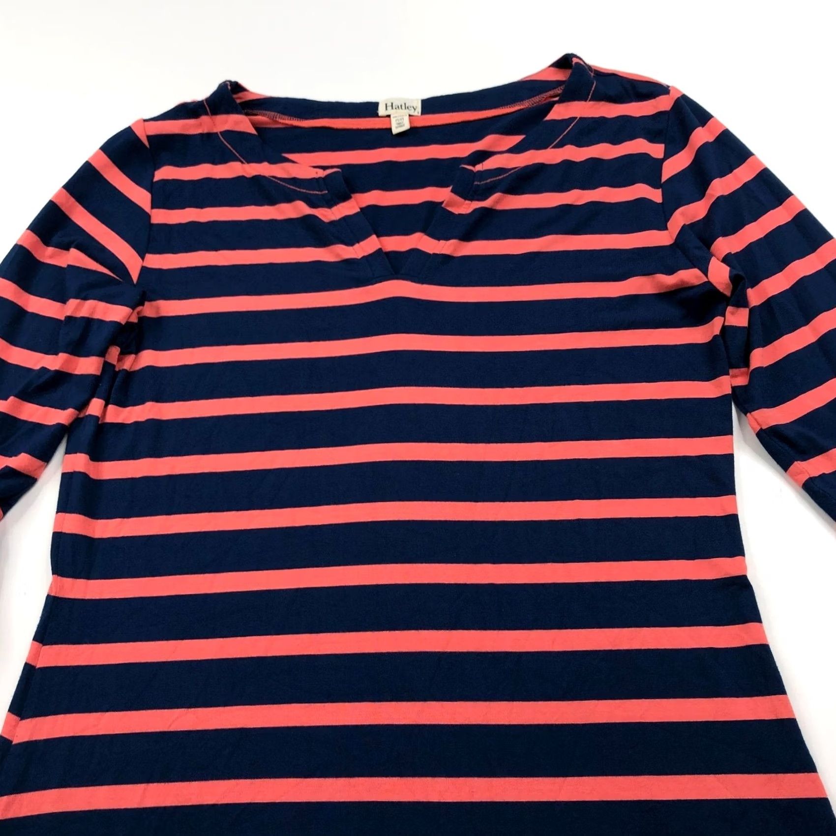 Vintage Hatley Dress Hatley Medium V-Neck Long Sleeve Women's Short Dress Blue Orange Knitted A-Line Pullover KS Ladies Womens Size M / US 6-8 / IT 42-44 - 2 Thumbnail