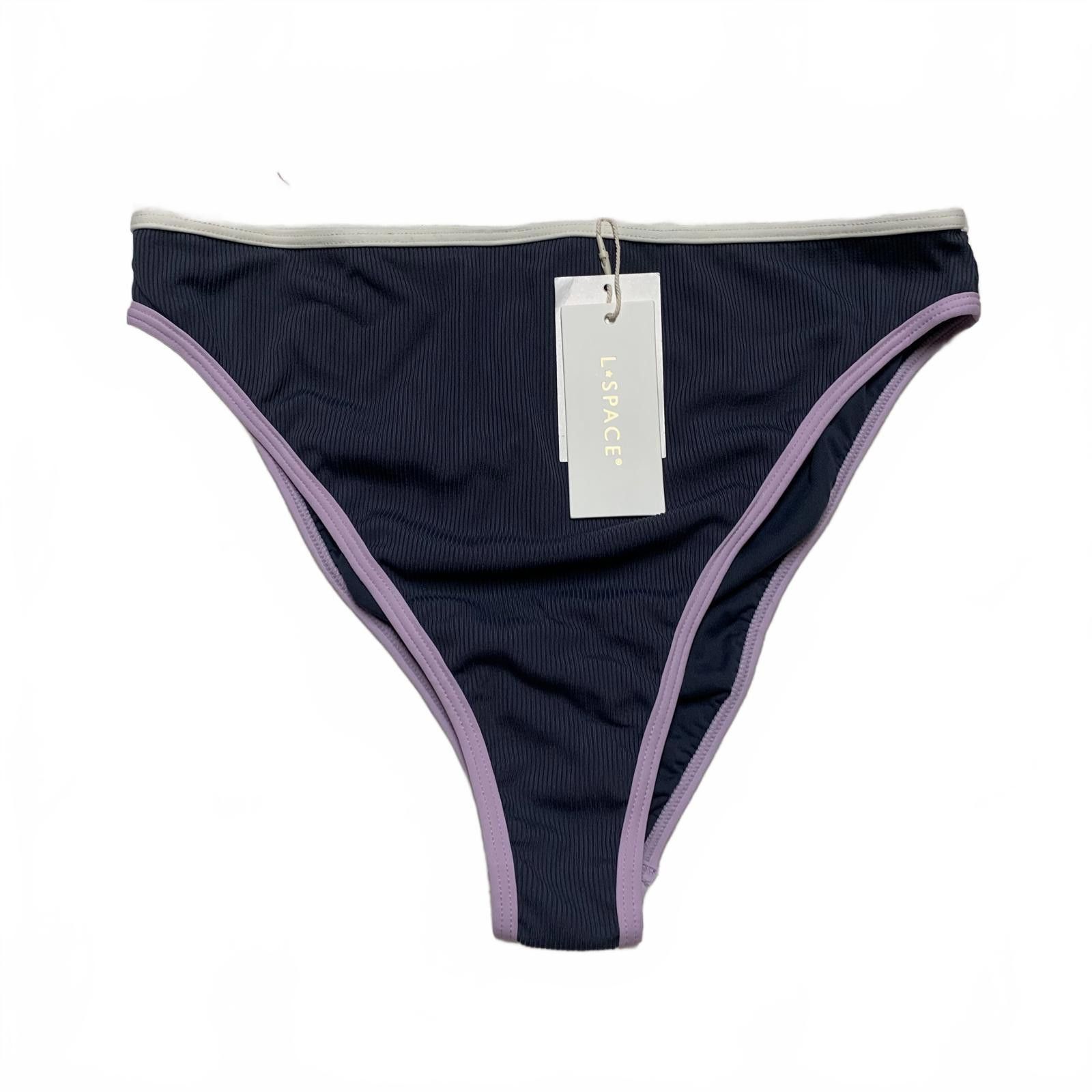 Other L*SPACE Women's Sz XLarge Gray & Lilac Ribbed Bikini Bottoms Size ONE SIZE - 2 Thumbnail