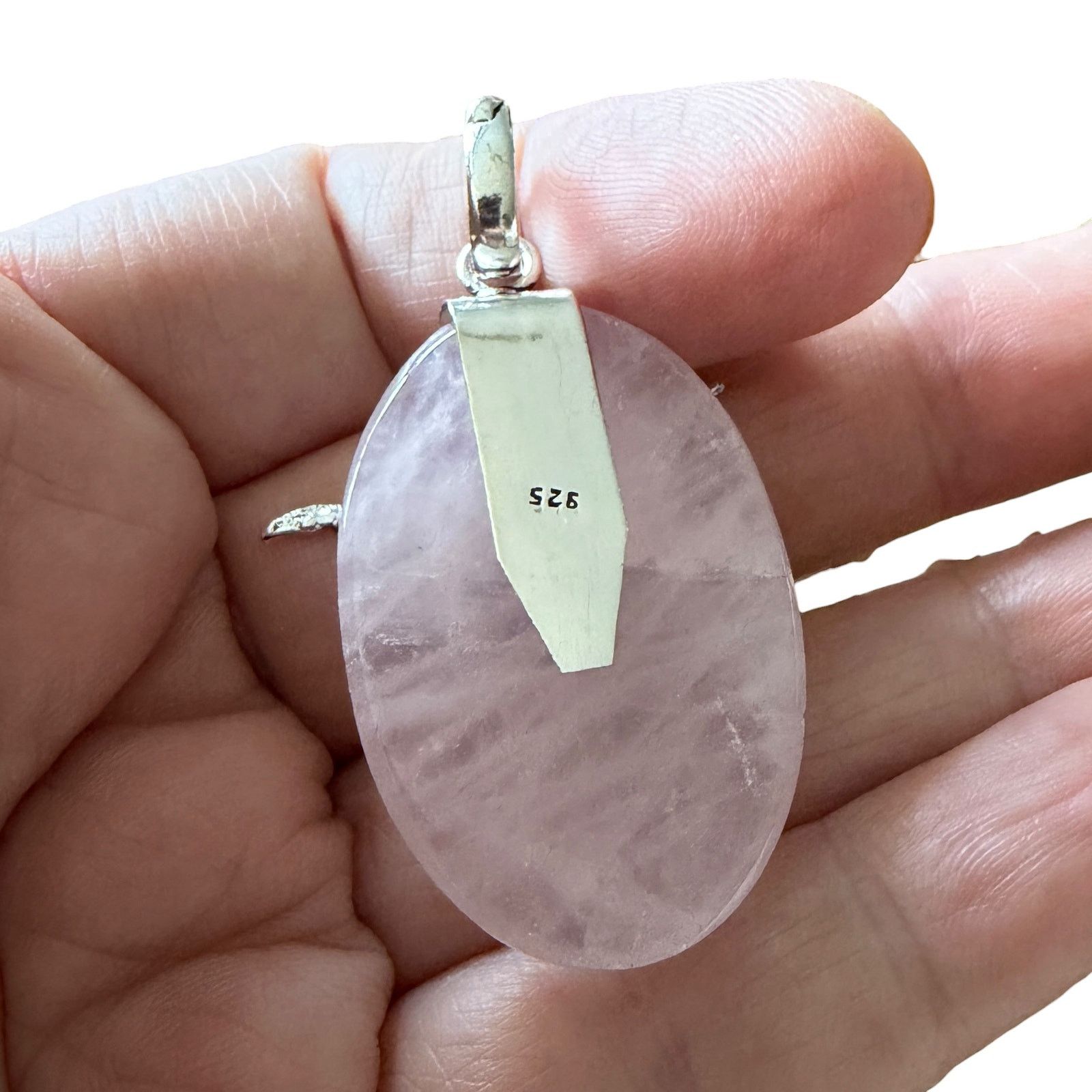 Other Fairy Rose Quartz Pendant Sterling Silver Overlay 2" Size ONE SIZE - 5 Thumbnail