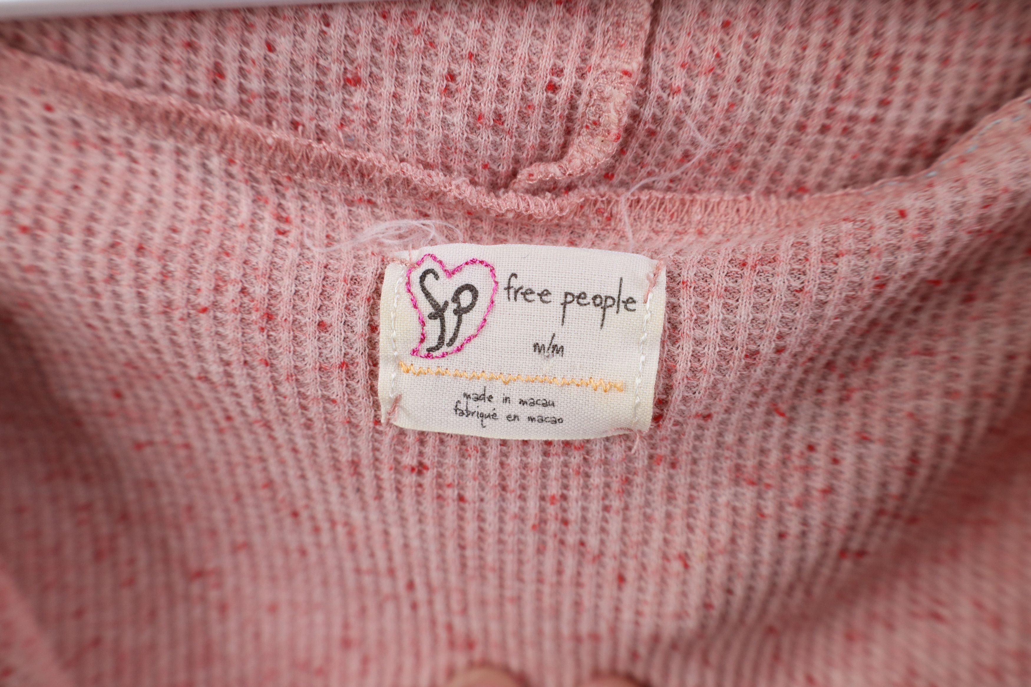 Free People Free People Babydoll Bella Thermal Waffle Knit Hoodie Size M / US 6-8 / IT 42-44 - 8 Thumbnail