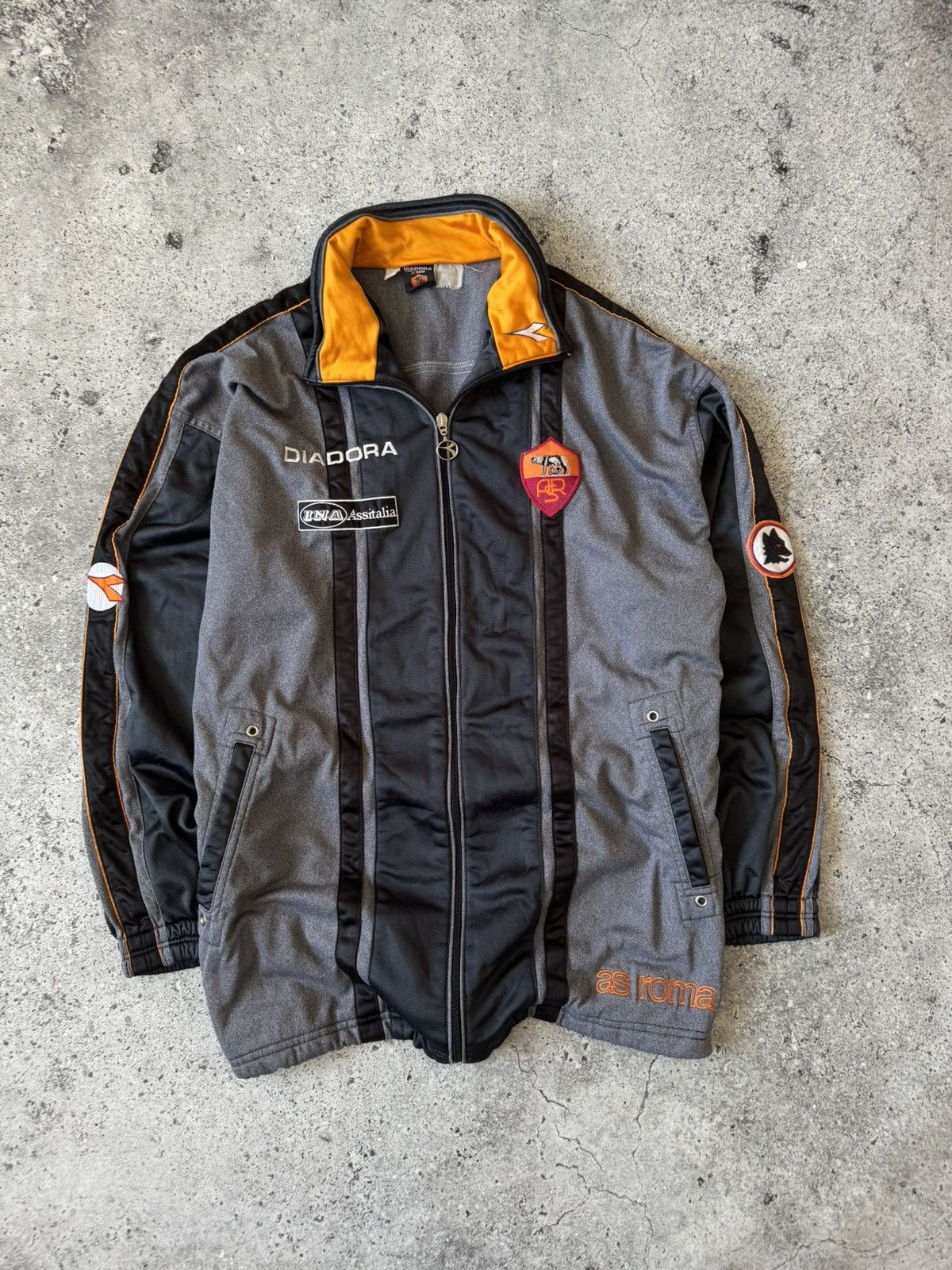Diadora Roma Dioadora Track Jacket 1990s Vintage Rare Jersey Soccer Size US XL / EU 56 / 4 - 1 Thumbnail